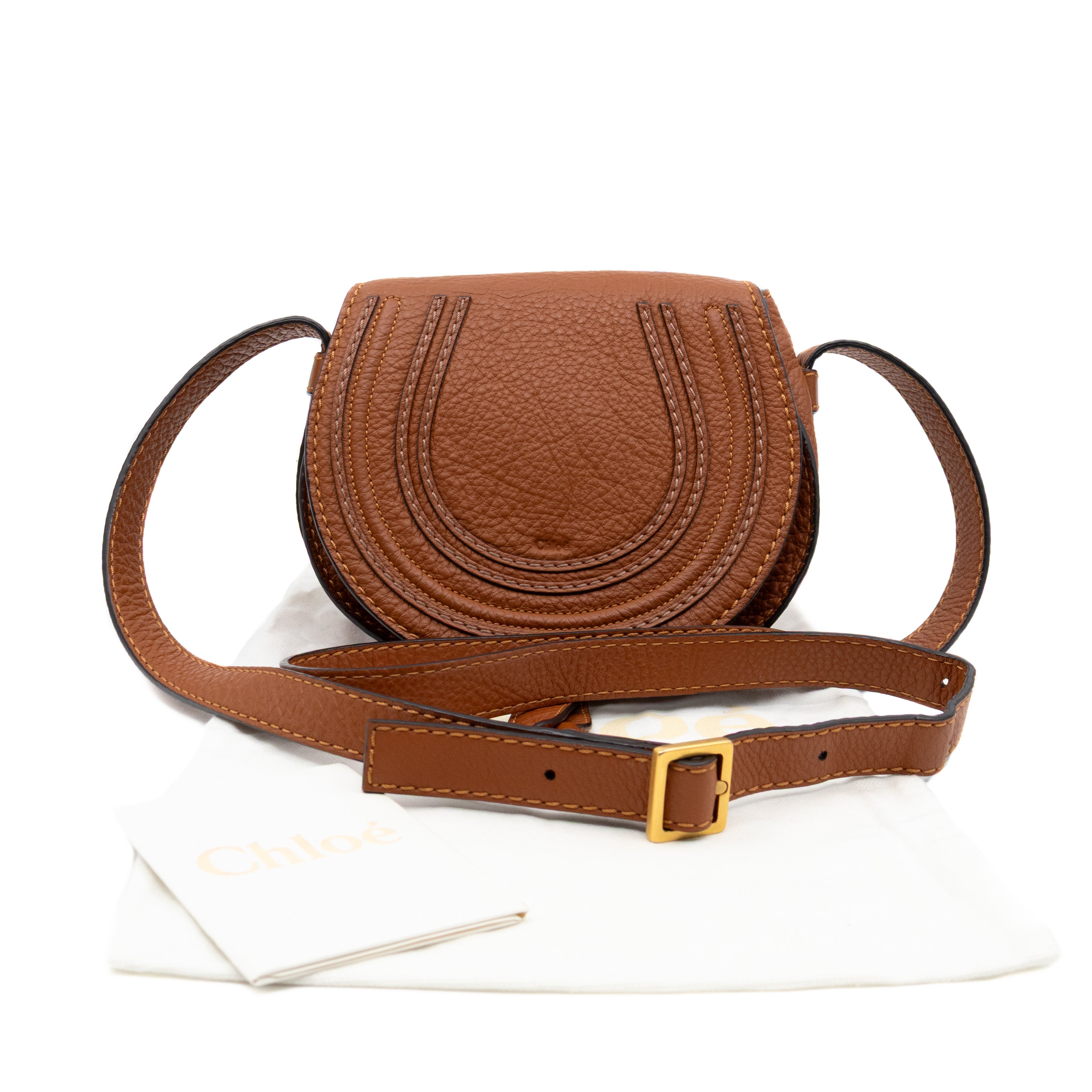 Marcie Mini Crossbody Bag Brown Leather