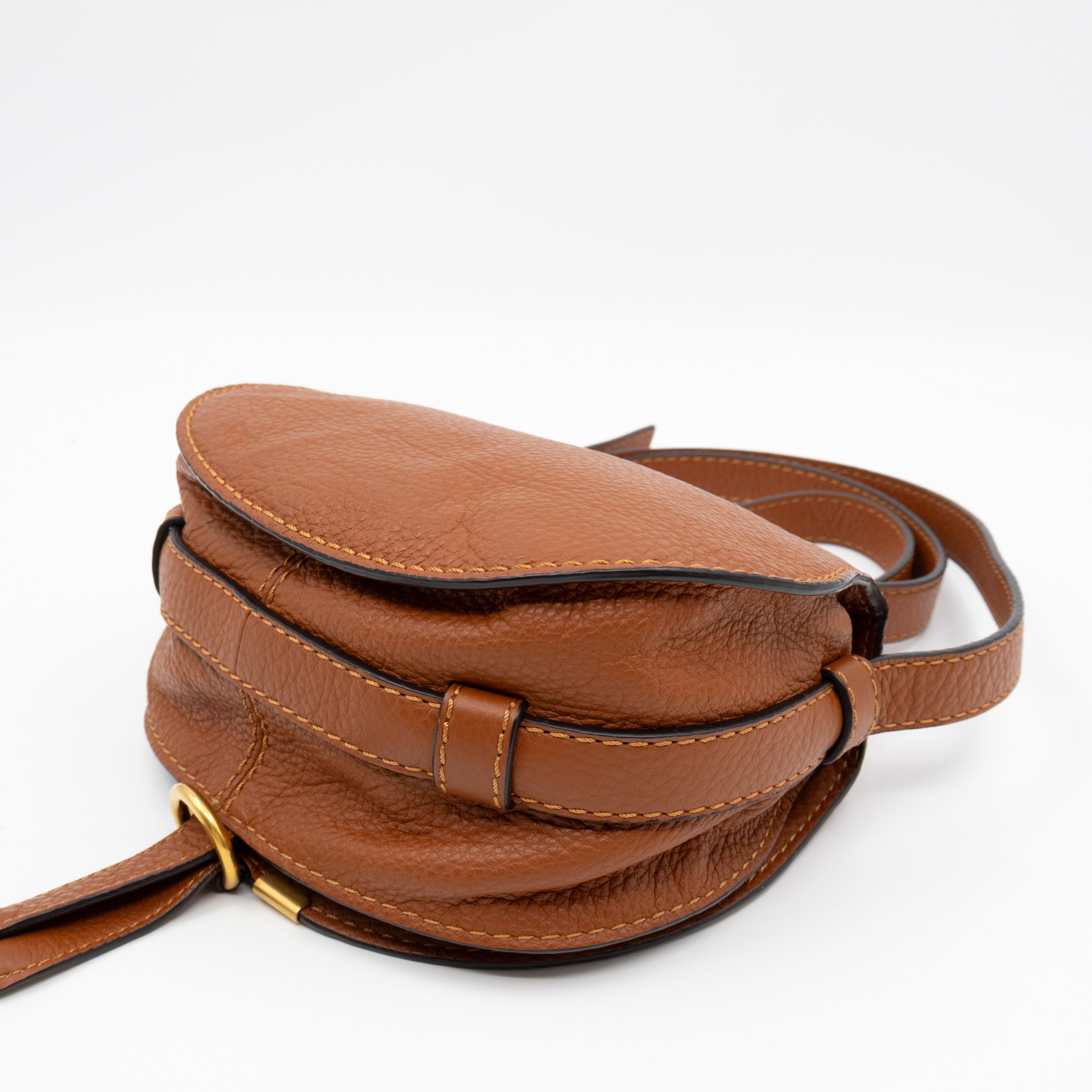 Marcie Mini Crossbody Bag Brown Leather