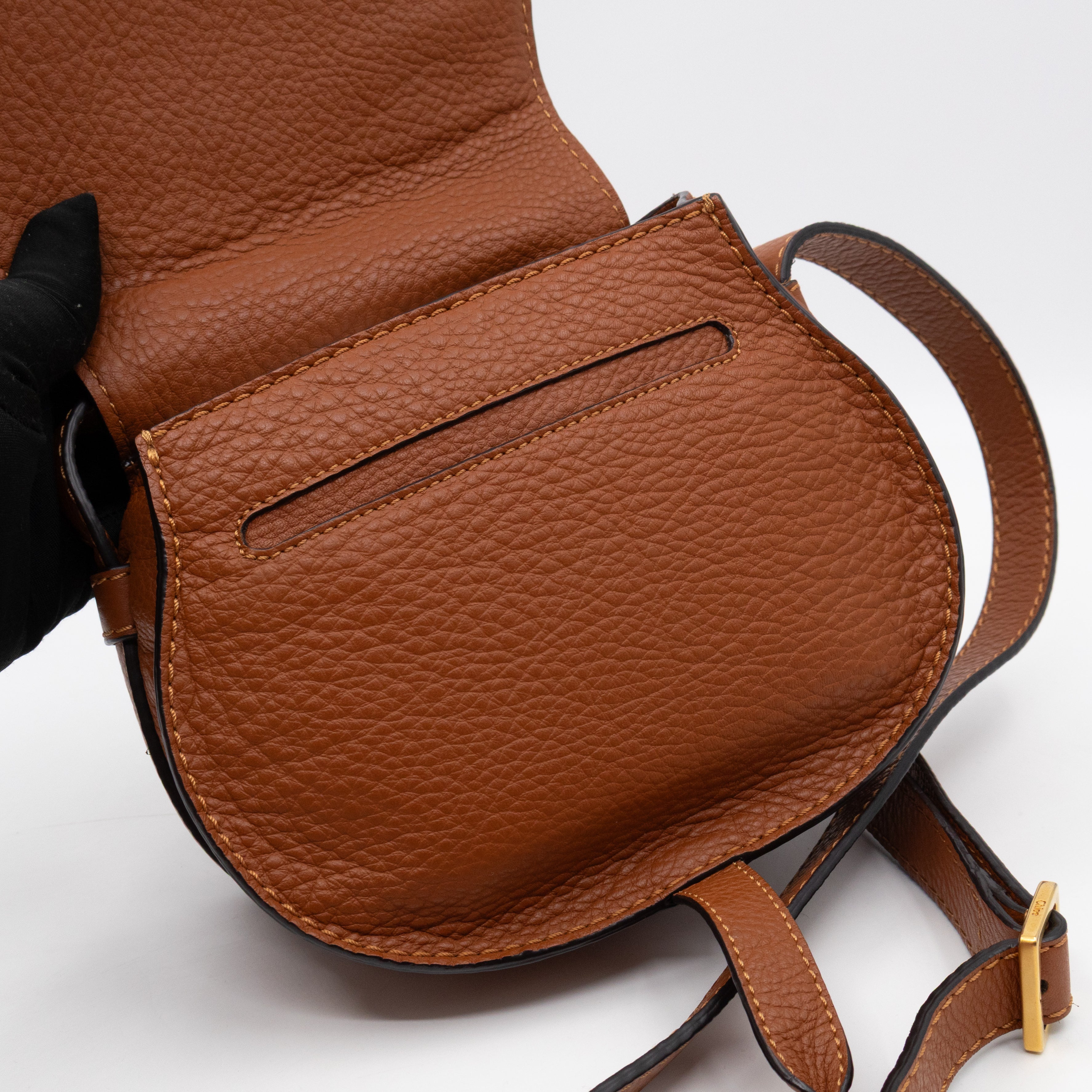 Marcie Mini Crossbody Bag Brown Leather
