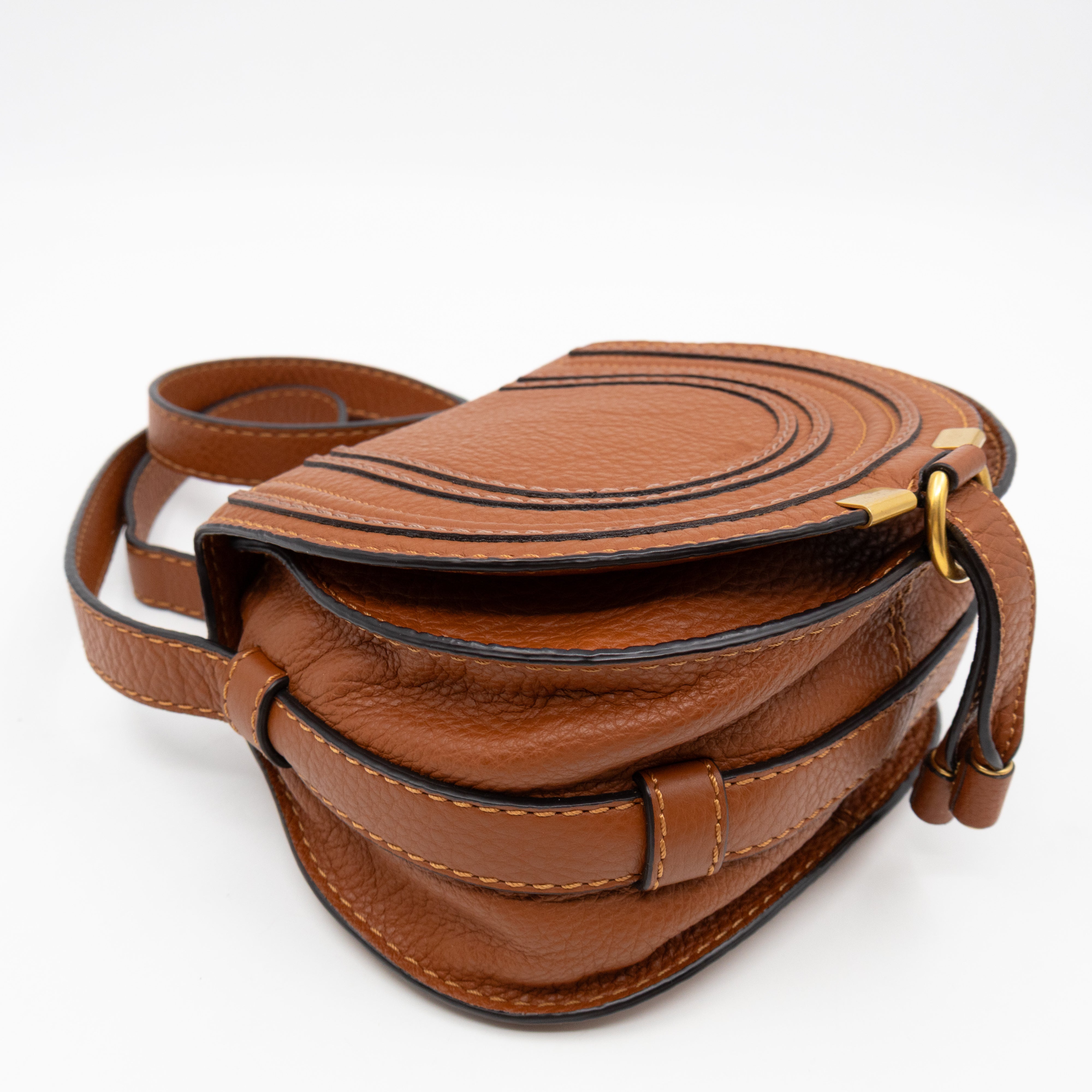 Marcie Mini Crossbody Bag Brown Leather