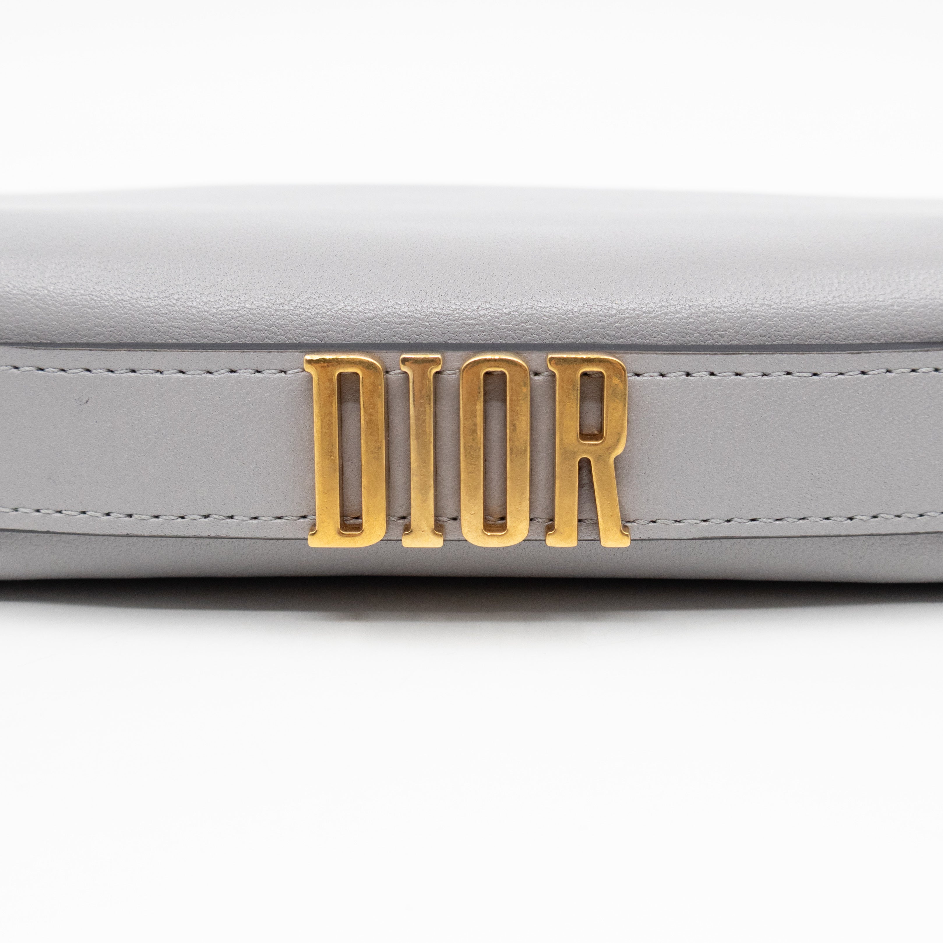 Tarot La Lune Embroidered Clutch Grey Leather