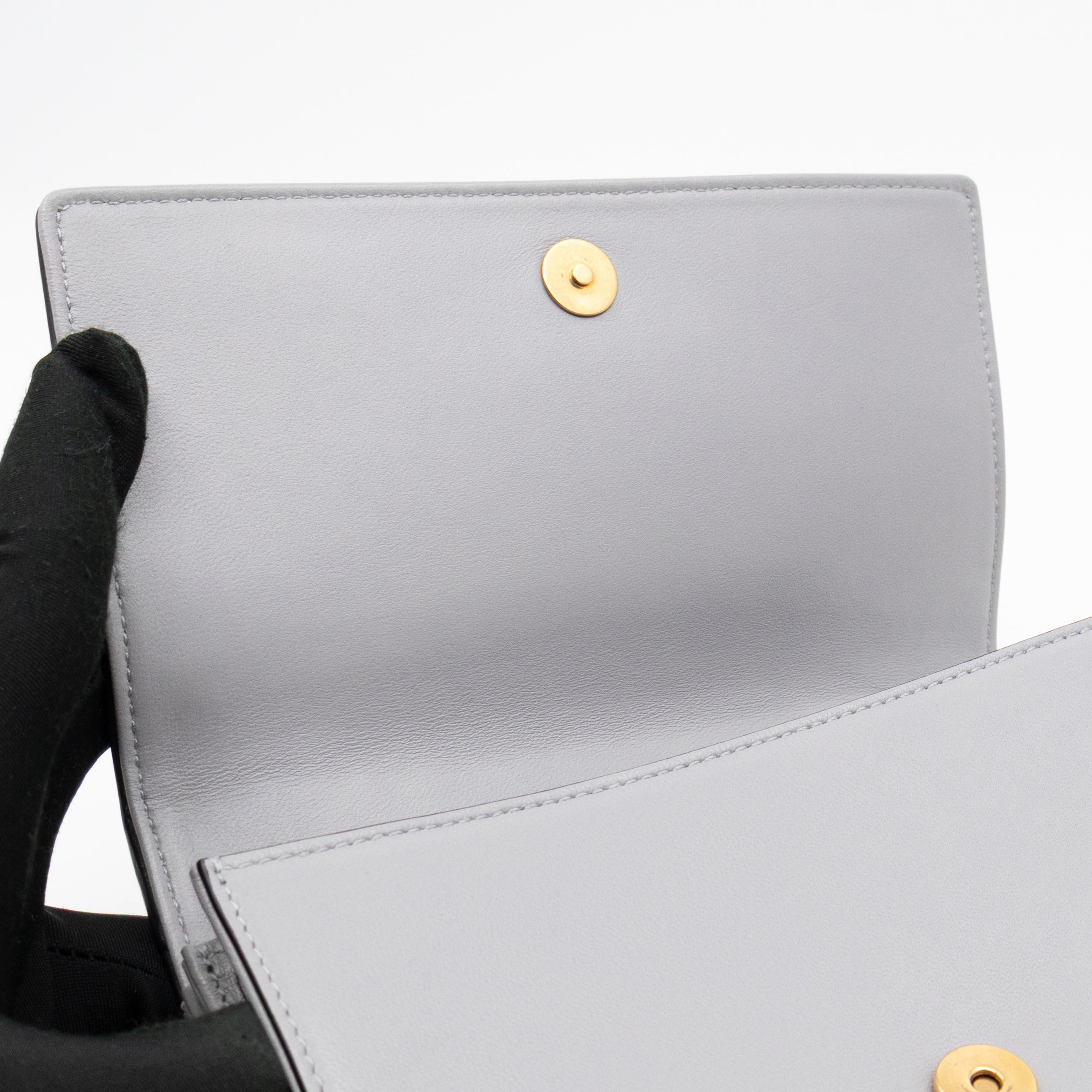 Tarot La Lune Embroidered Clutch Grey Leather