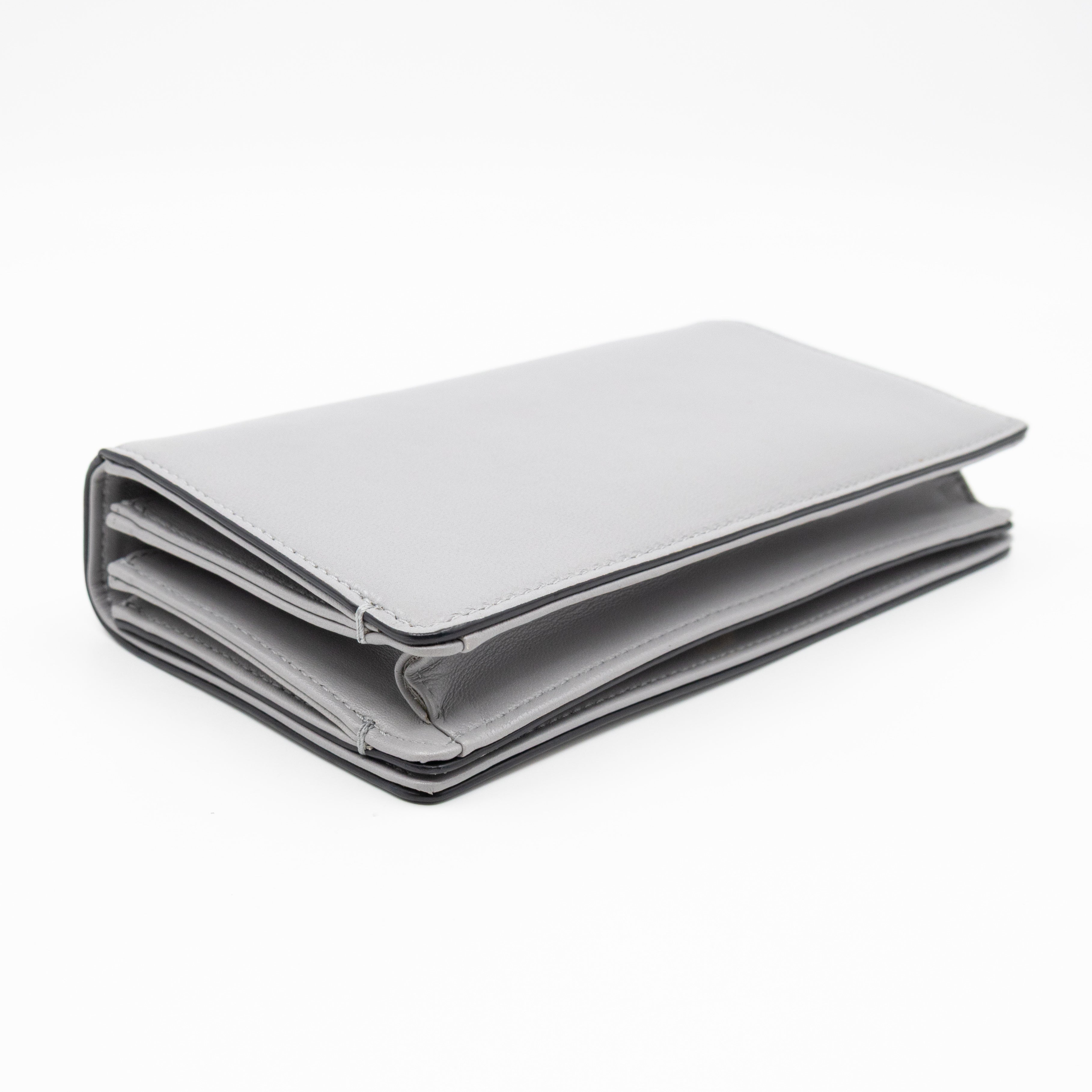 Tarot La Lune Embroidered Clutch Grey Leather