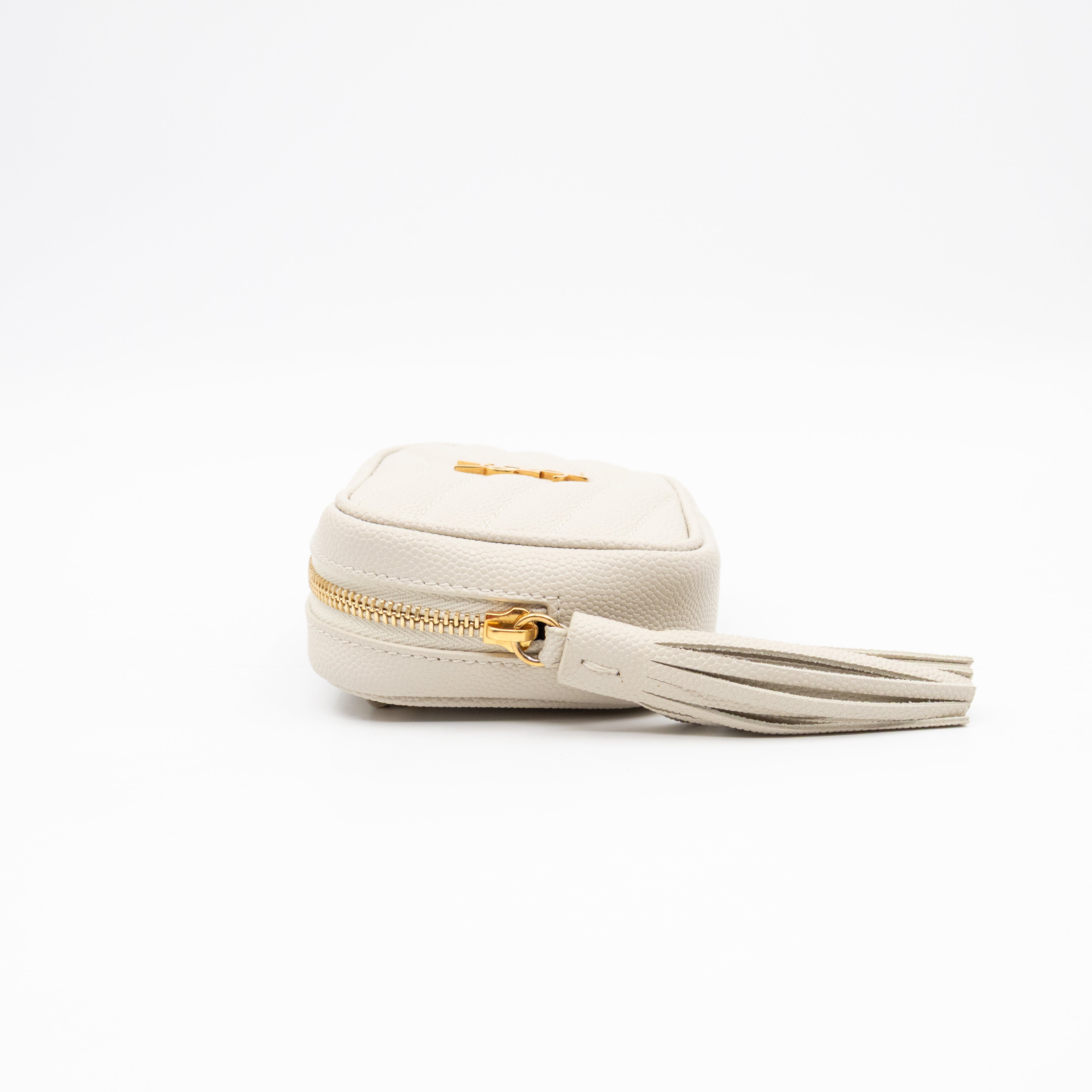 Lou Nano Chain Pouch Cream Leather