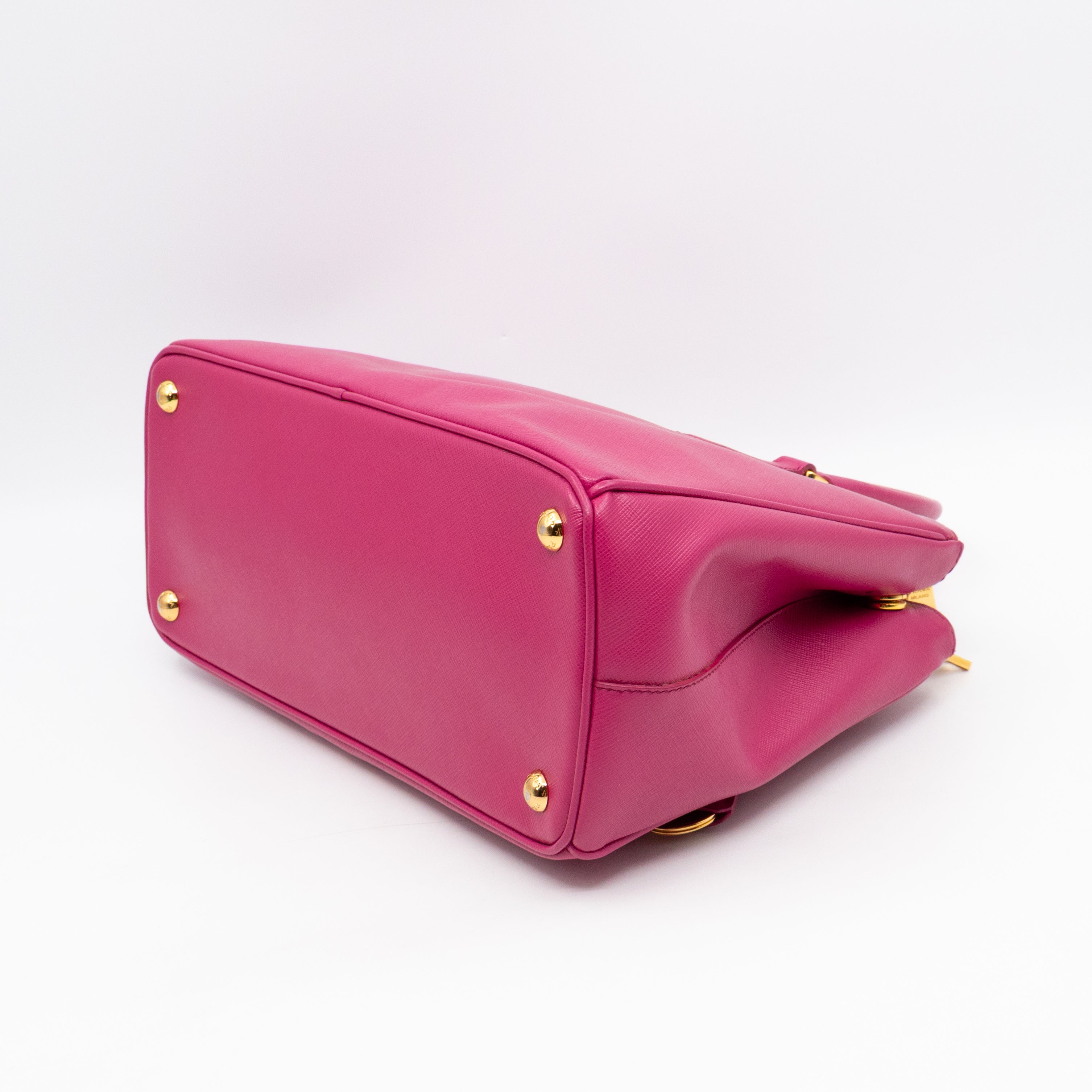 Galleria Medium Double Zip Fuxia Pink Saffiano