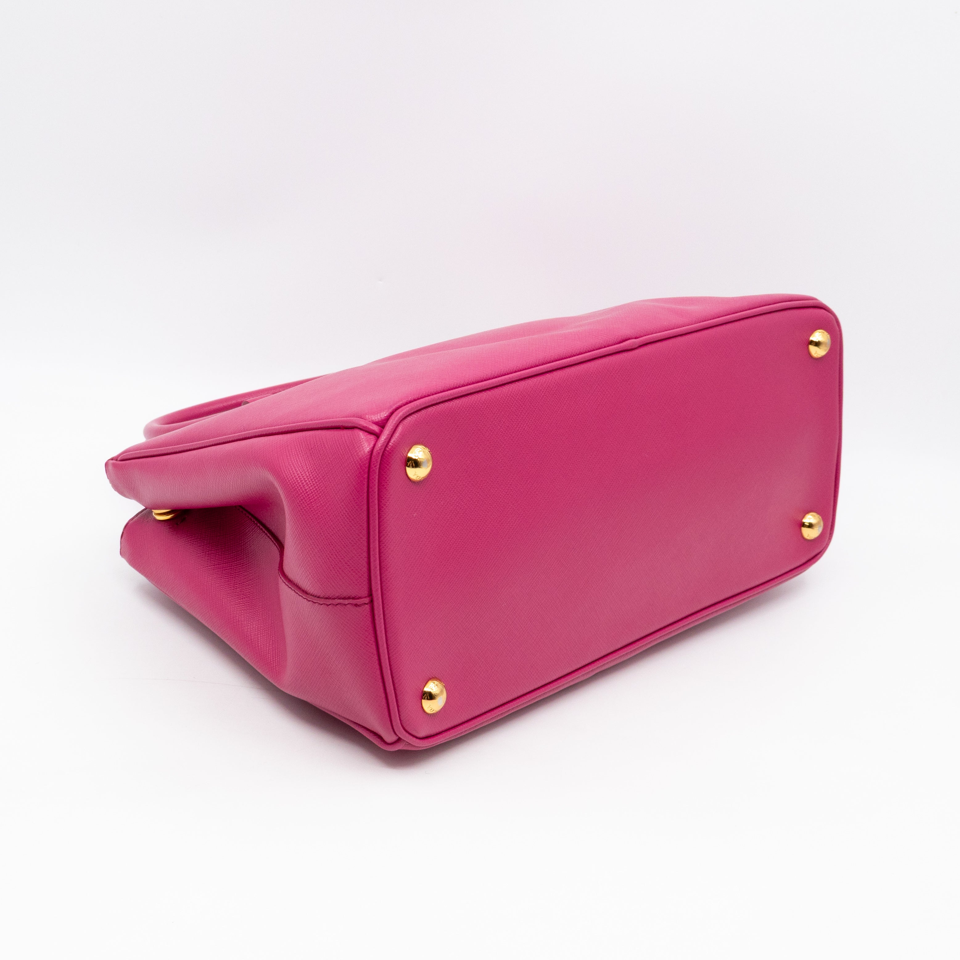 Galleria Medium Double Zip Fuxia Pink Saffiano