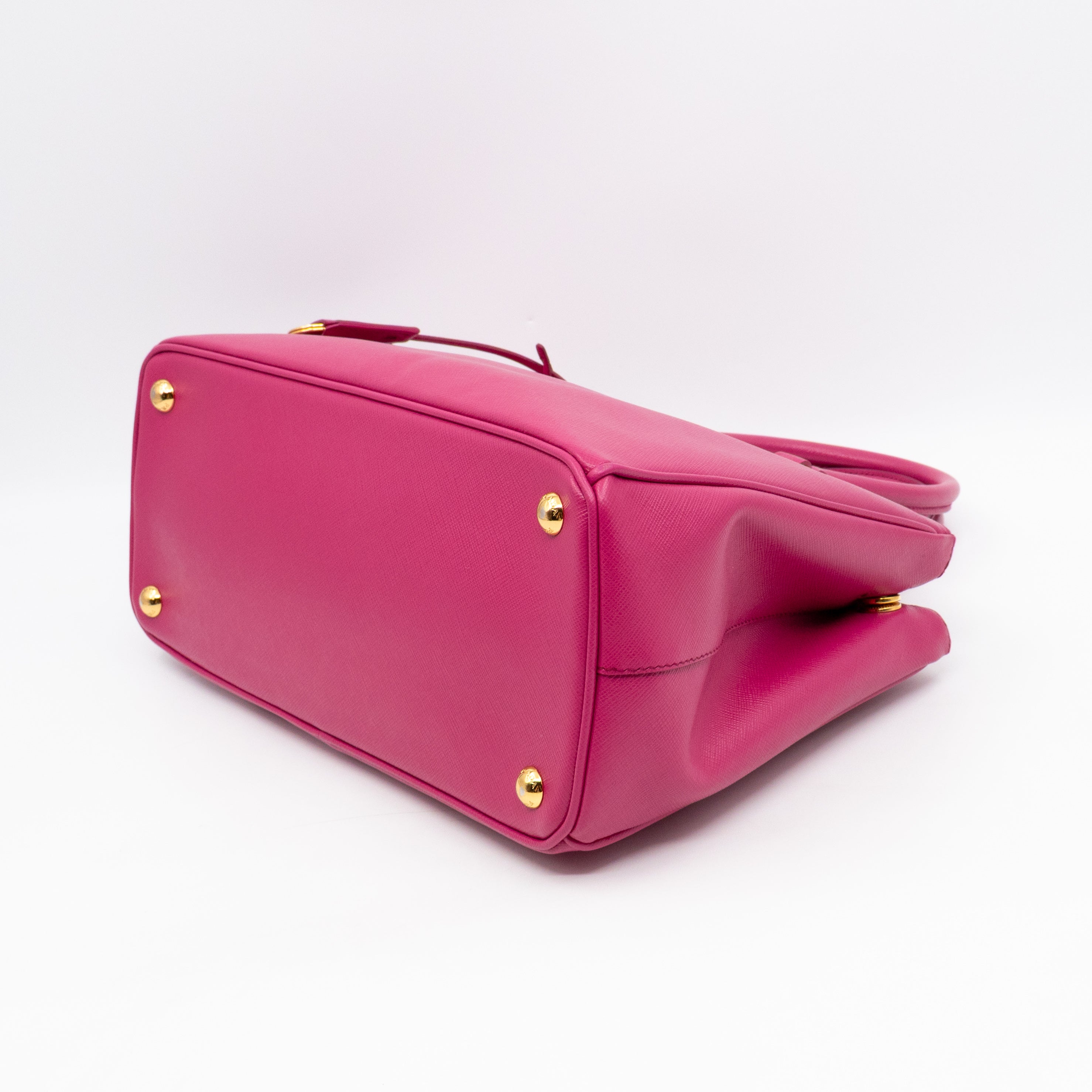 Galleria Medium Double Zip Fuxia Pink Saffiano