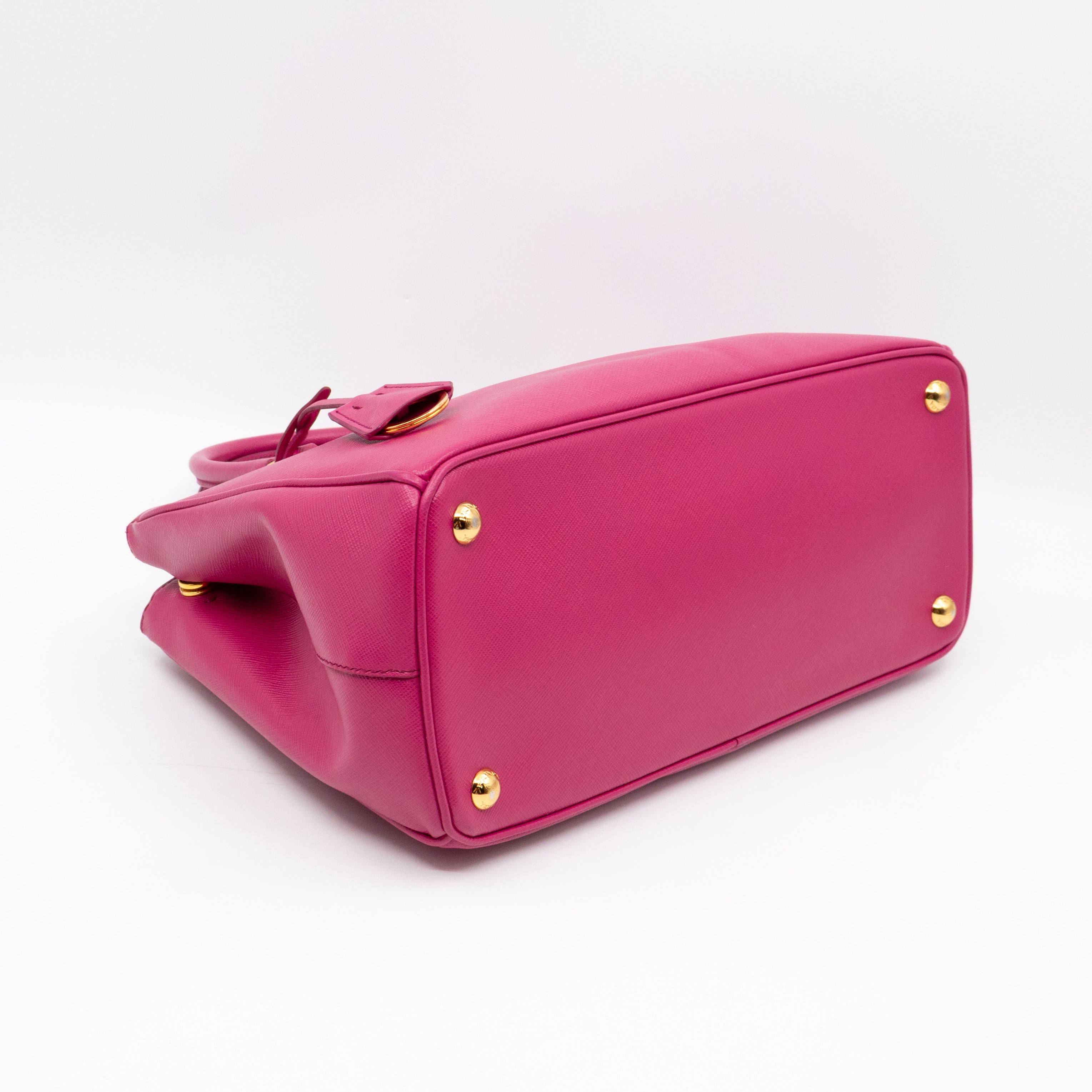 Galleria Medium Double Zip Fuxia Pink Saffiano