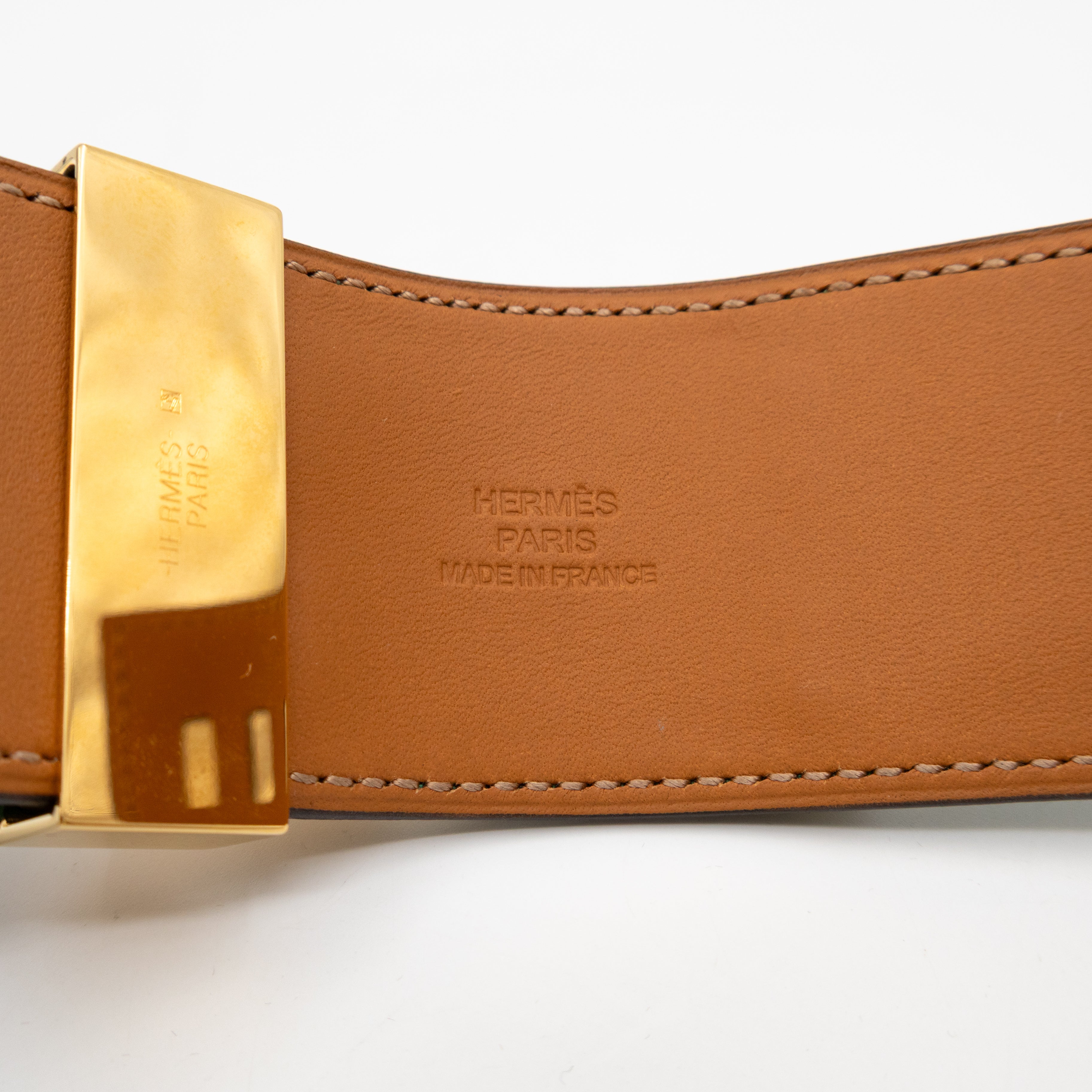 Collier de Chien Bracelet Gold & Malachite Leather