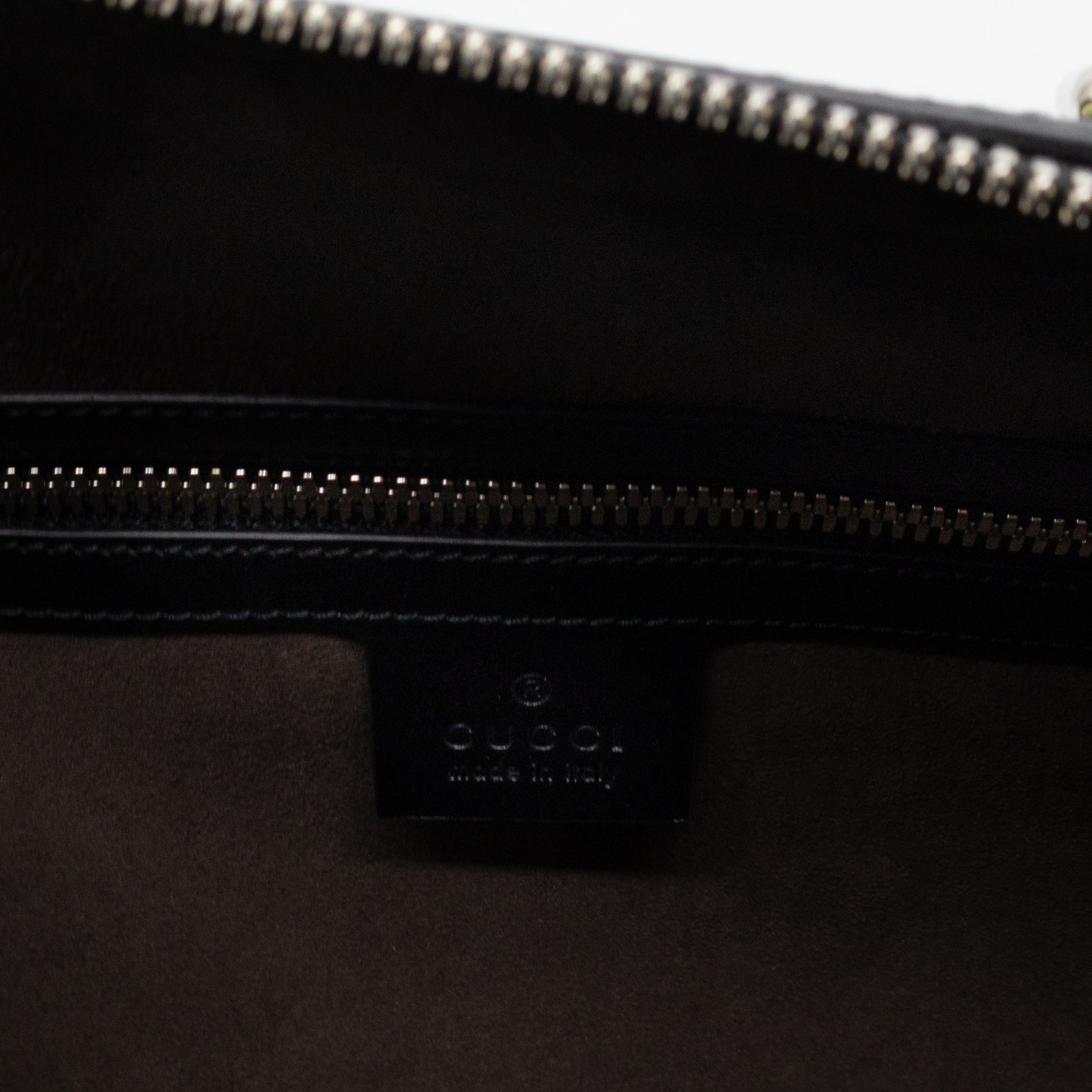 Medium Duffle Bag GG Supreme Blooms Black Leather