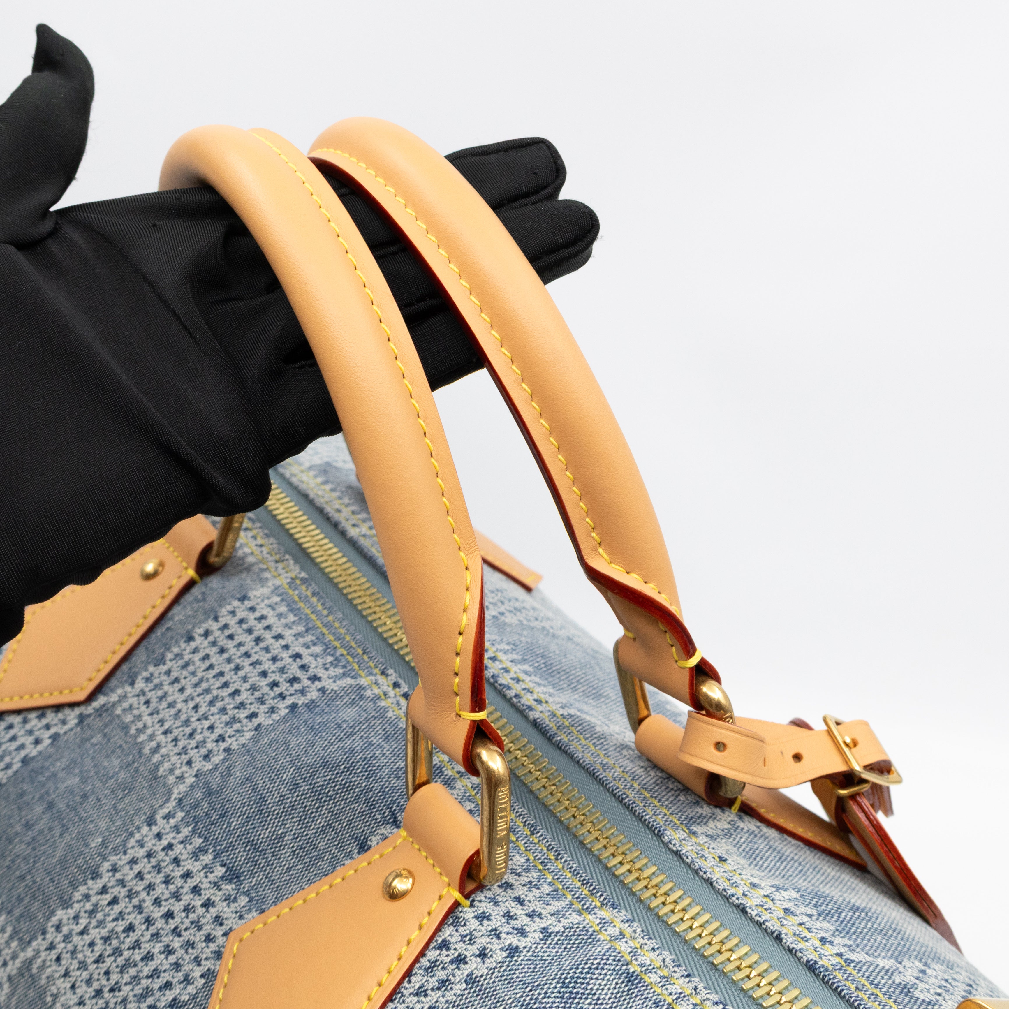 Speedy 40 Bandouliere Blue Damier Denim 3D