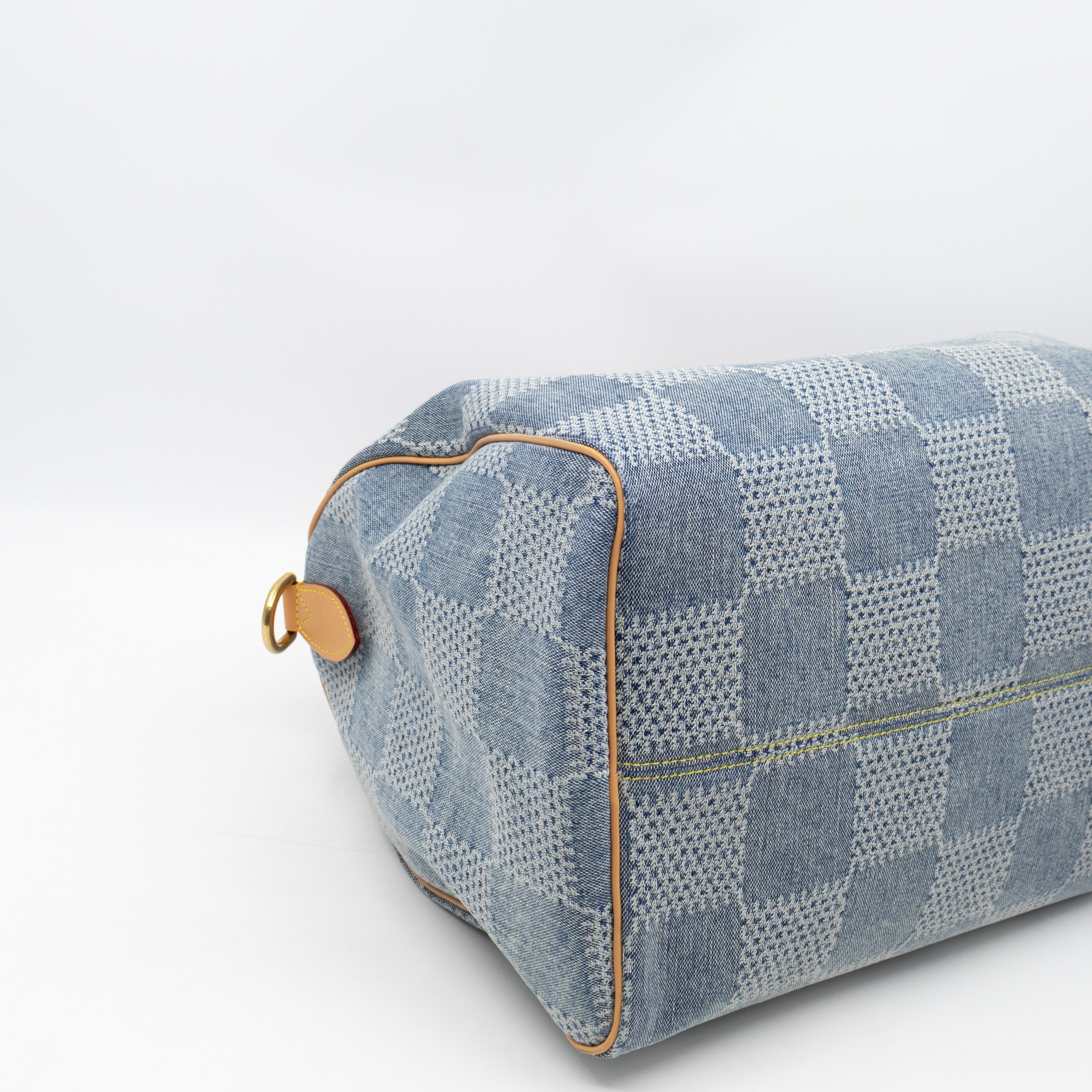 Speedy 40 Bandouliere Blue Damier Denim 3D