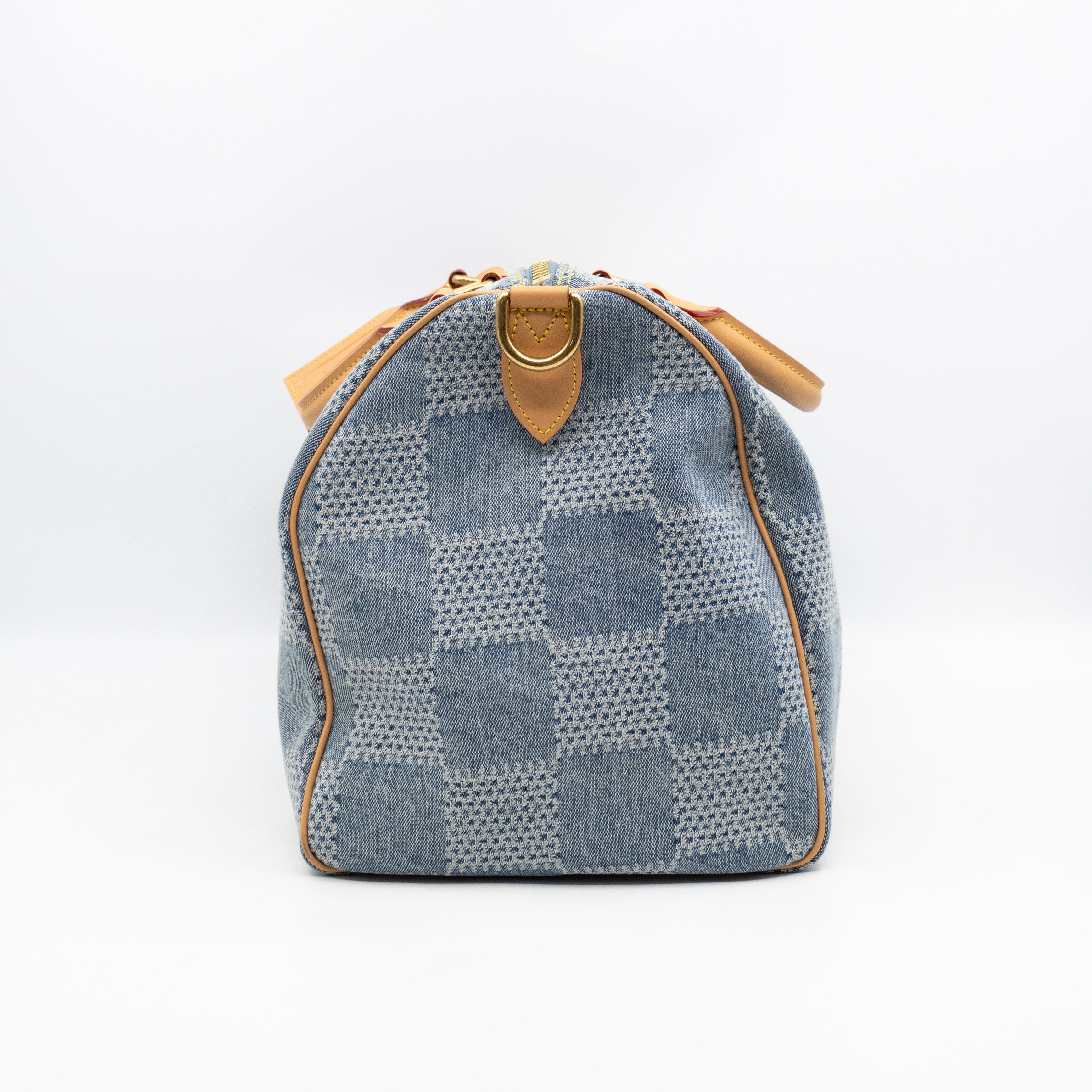 Speedy 40 Bandouliere Blue Damier Denim 3D