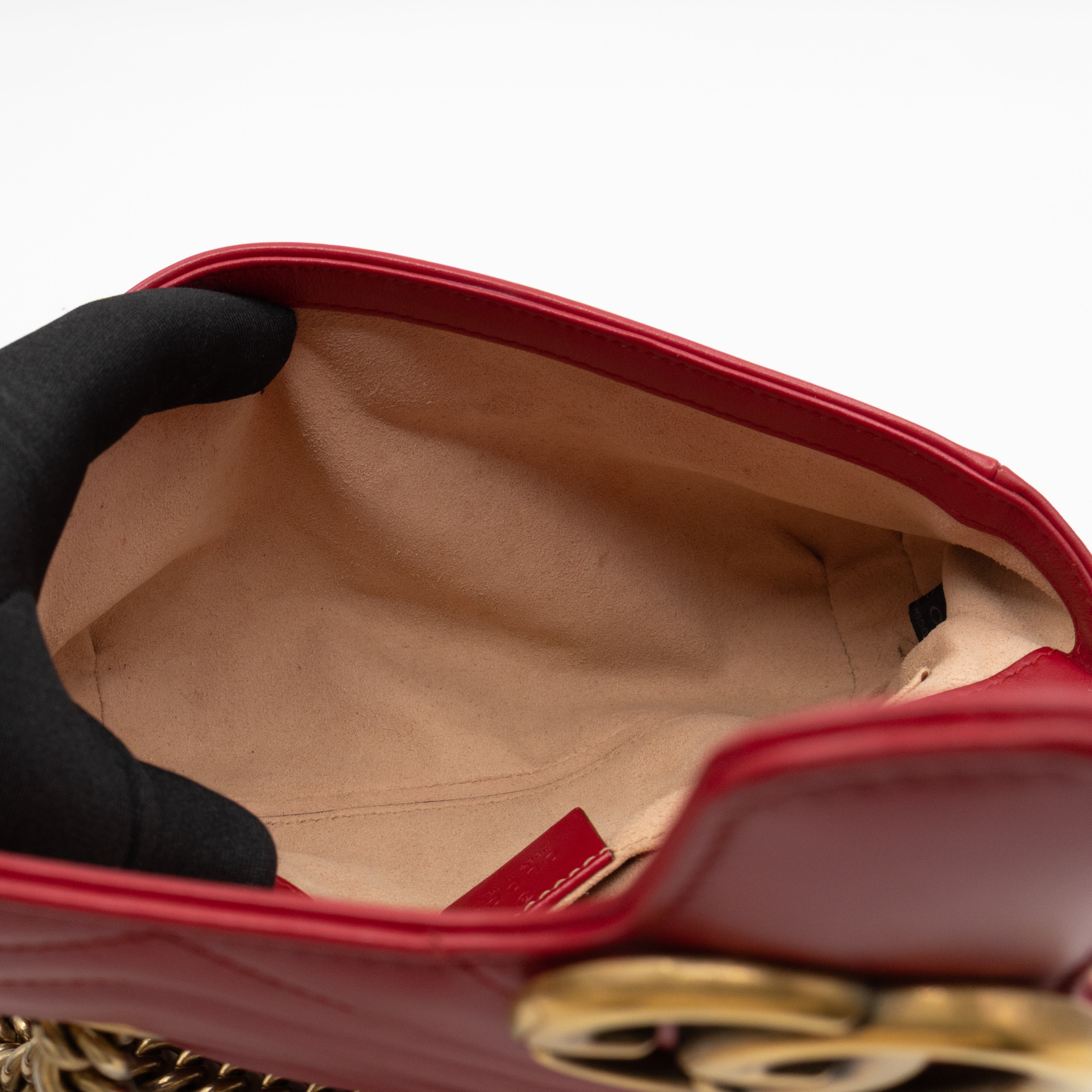 GG Marmont Flap Small Red Leather