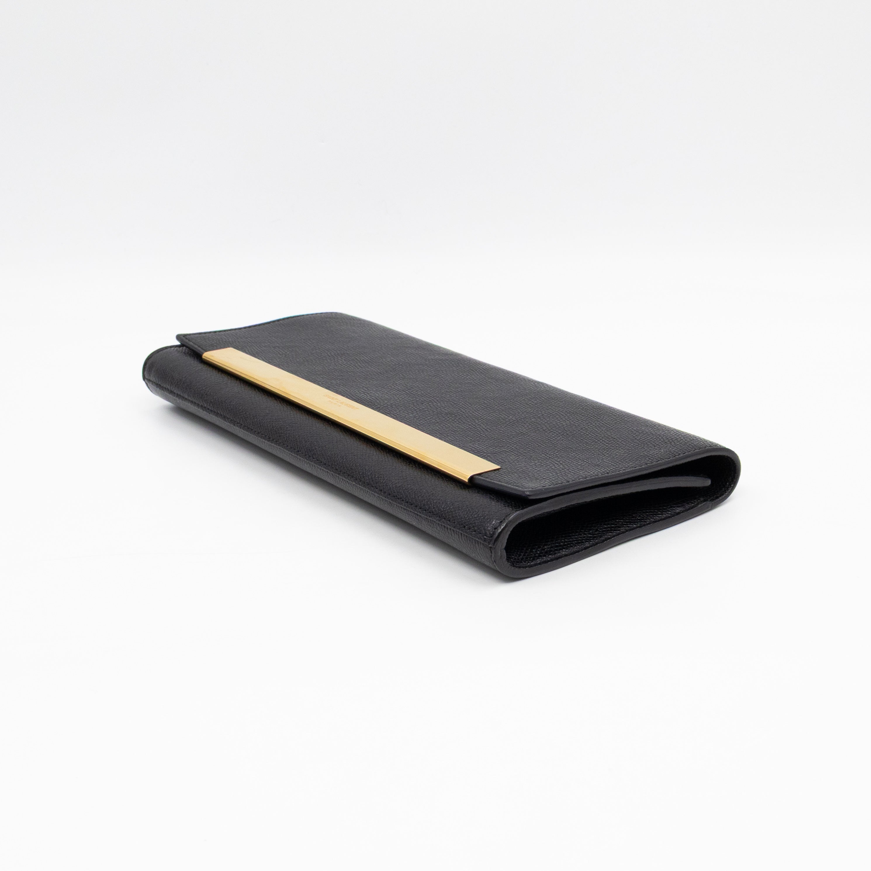 Lutetia Flap Clutch Black Glossy Calfskin