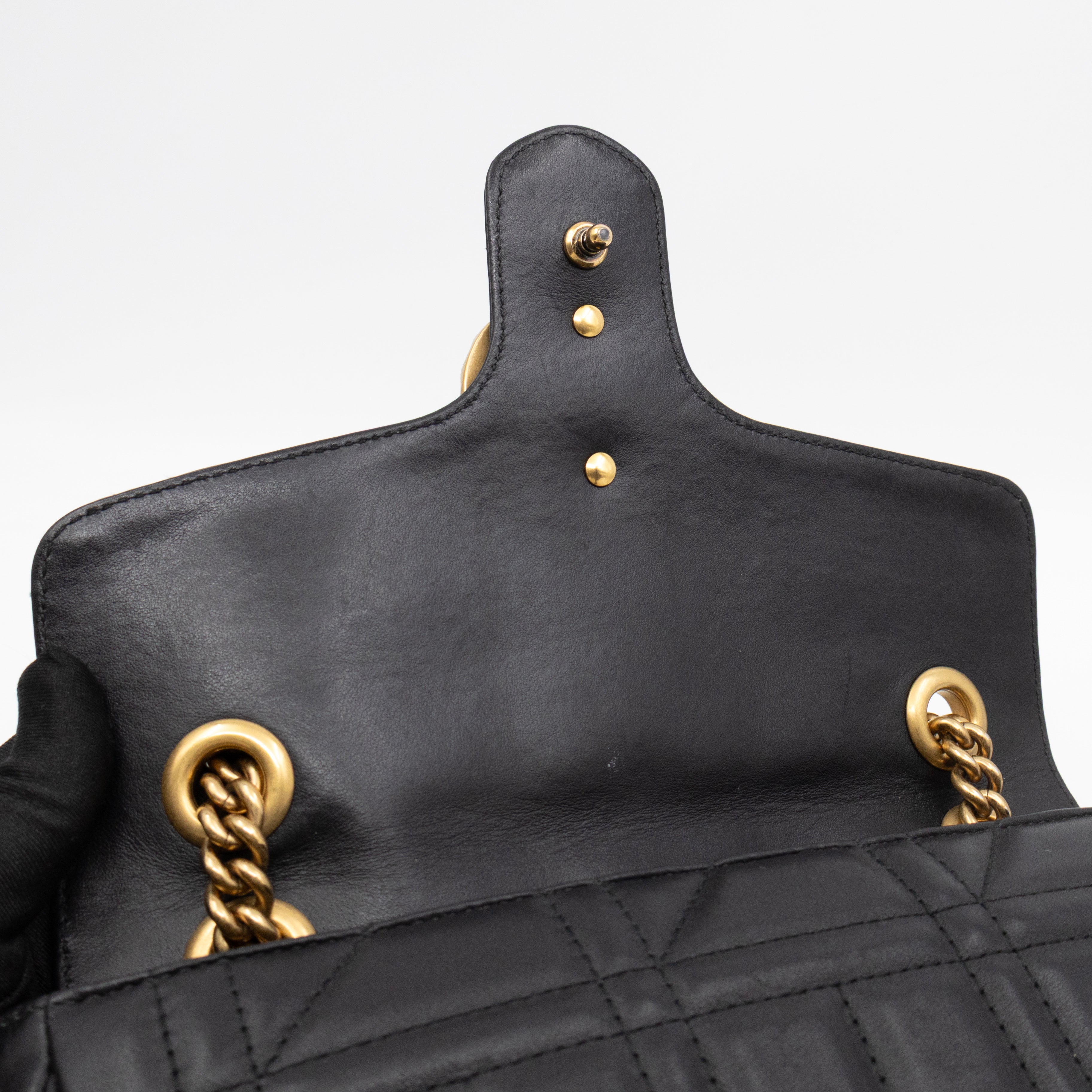 GG Marmont Medium Flap Bag Pearls Black Matelasse Leather