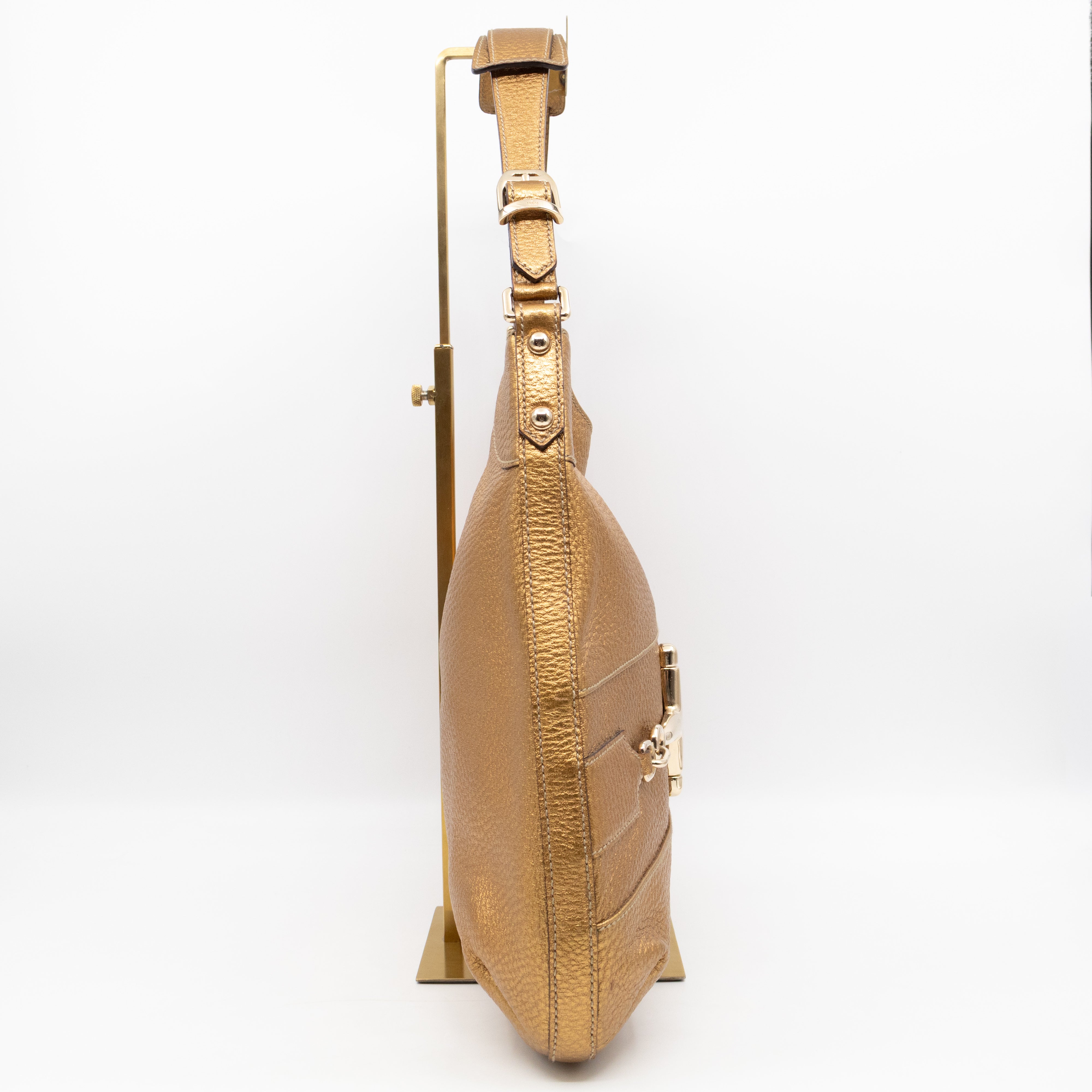 Hasler Horsebit Hobo Bronze Metallic Leather