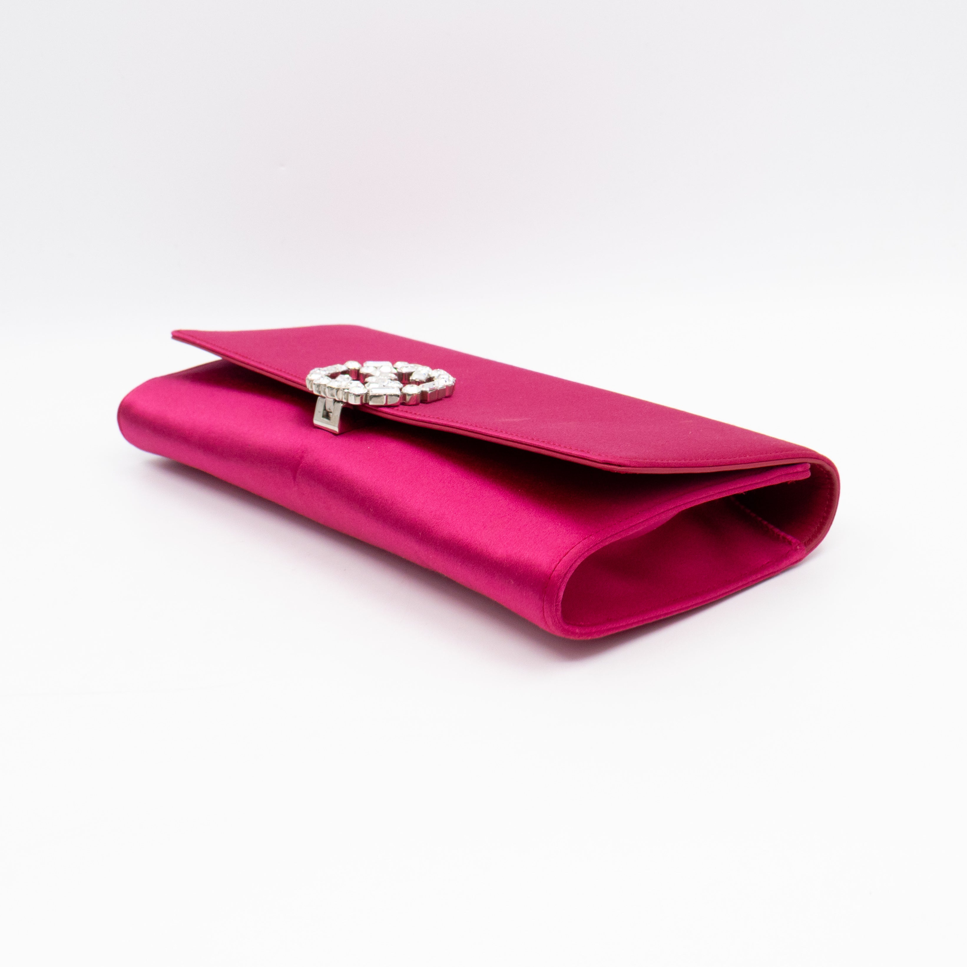 Broadway Clutch Pink Satin with Crystals