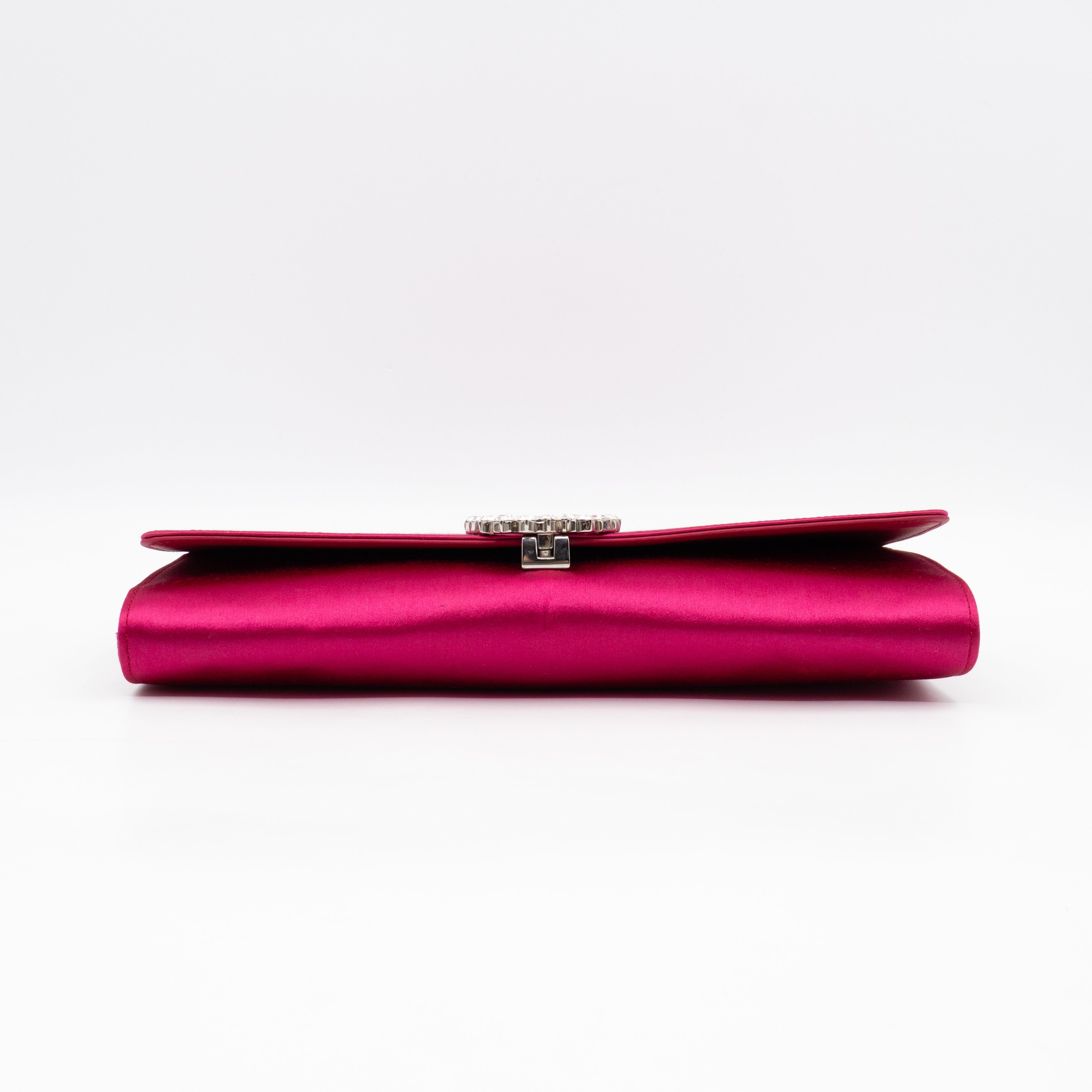 Broadway Clutch Pink Satin with Crystals