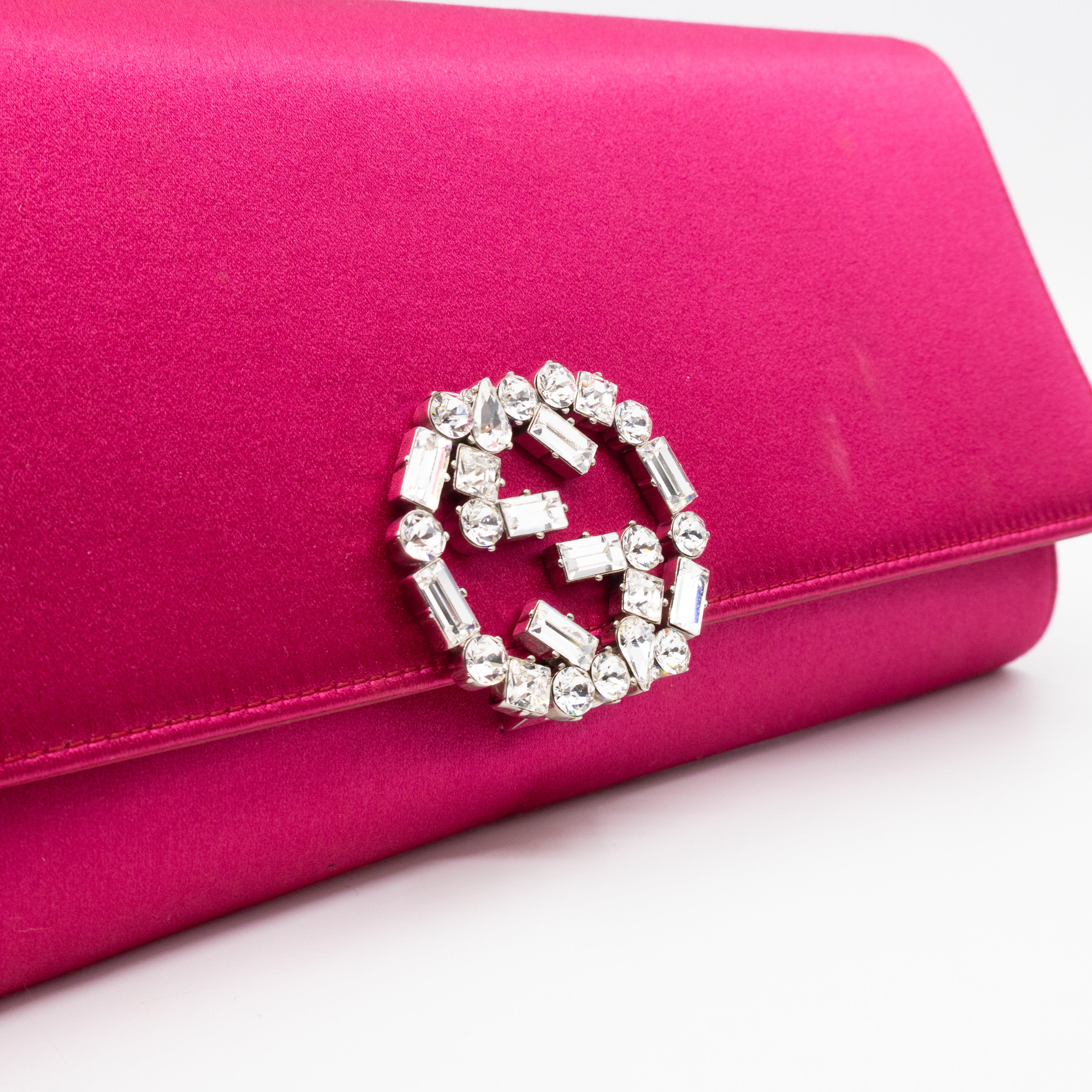 Broadway Clutch Pink Satin with Crystals