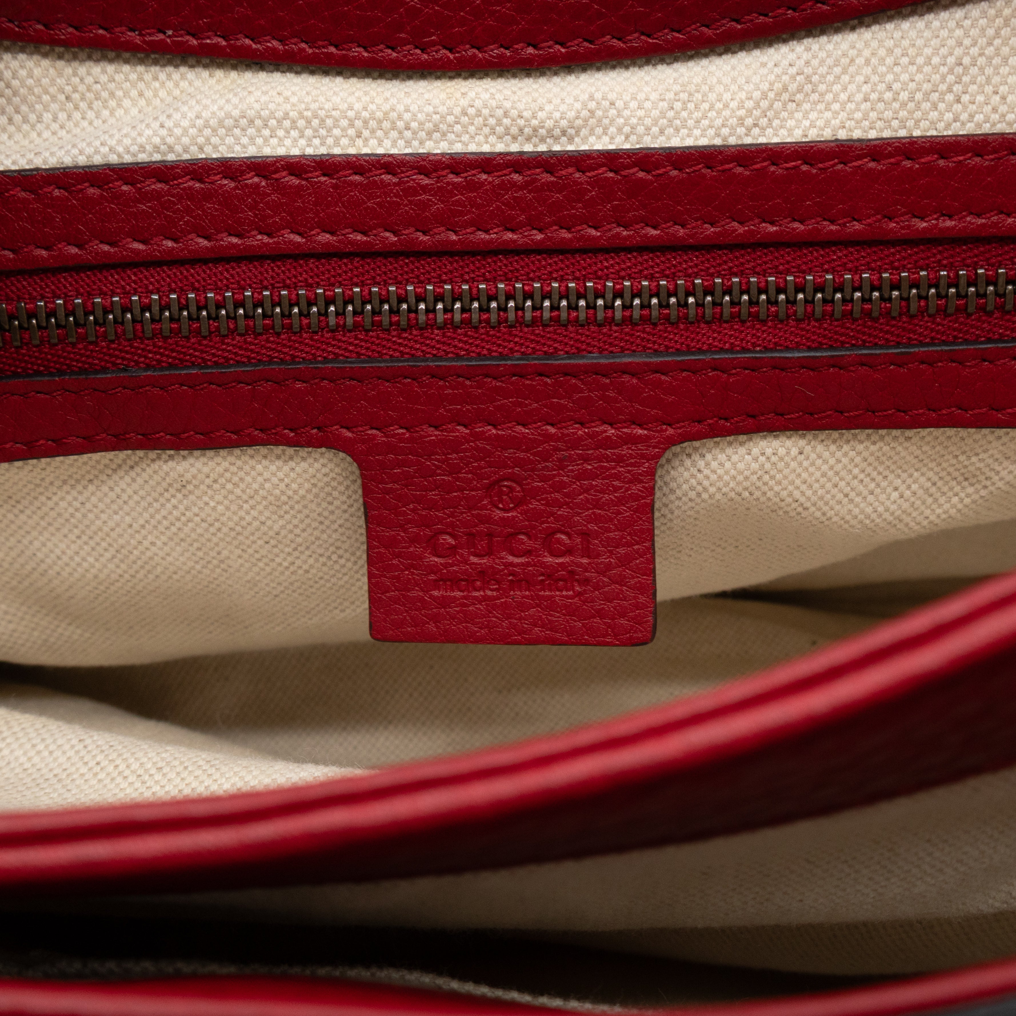 GG Marmont Flap Animalier Shoulder Bag Red Leather