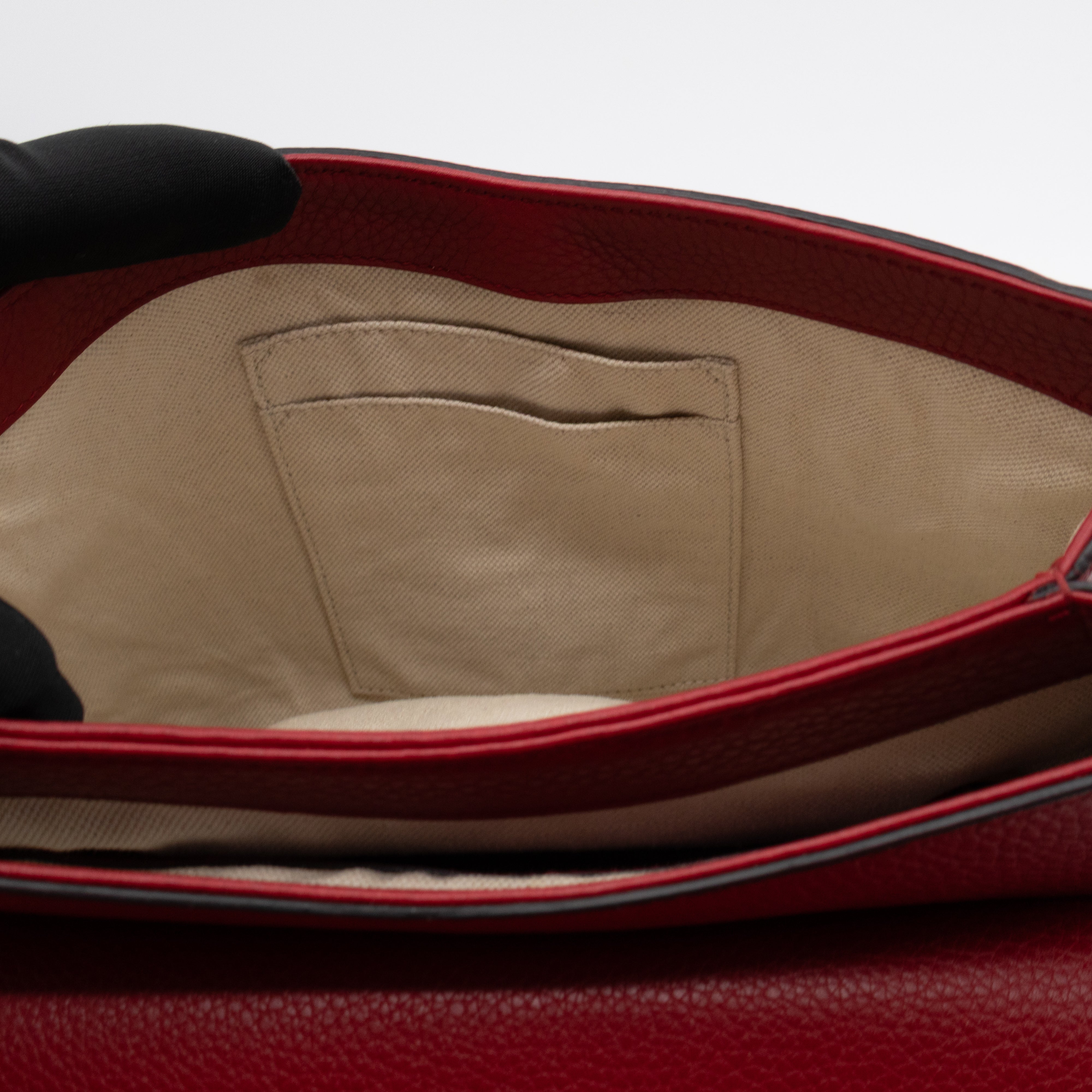 GG Marmont Flap Animalier Shoulder Bag Red Leather