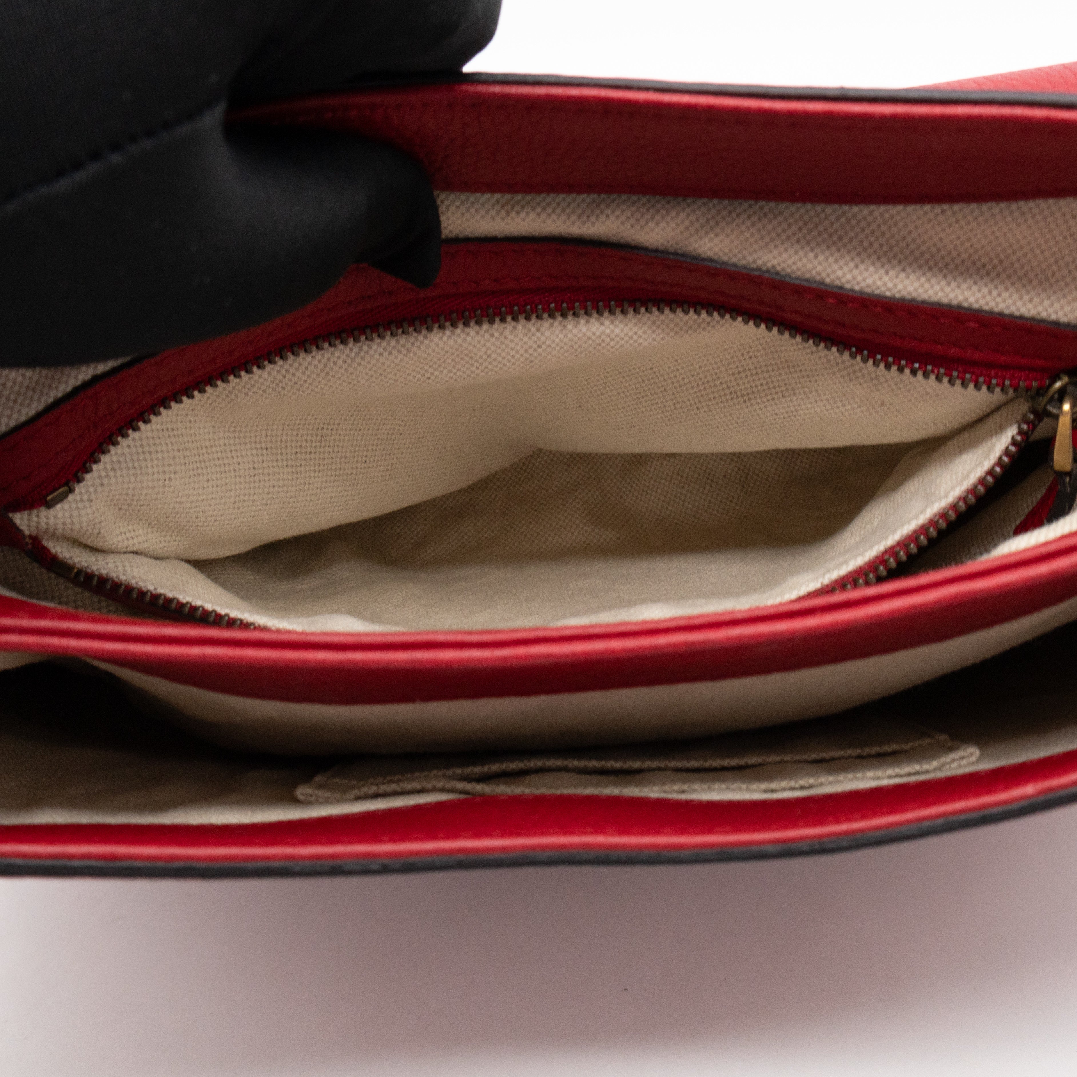 GG Marmont Flap Animalier Shoulder Bag Red Leather