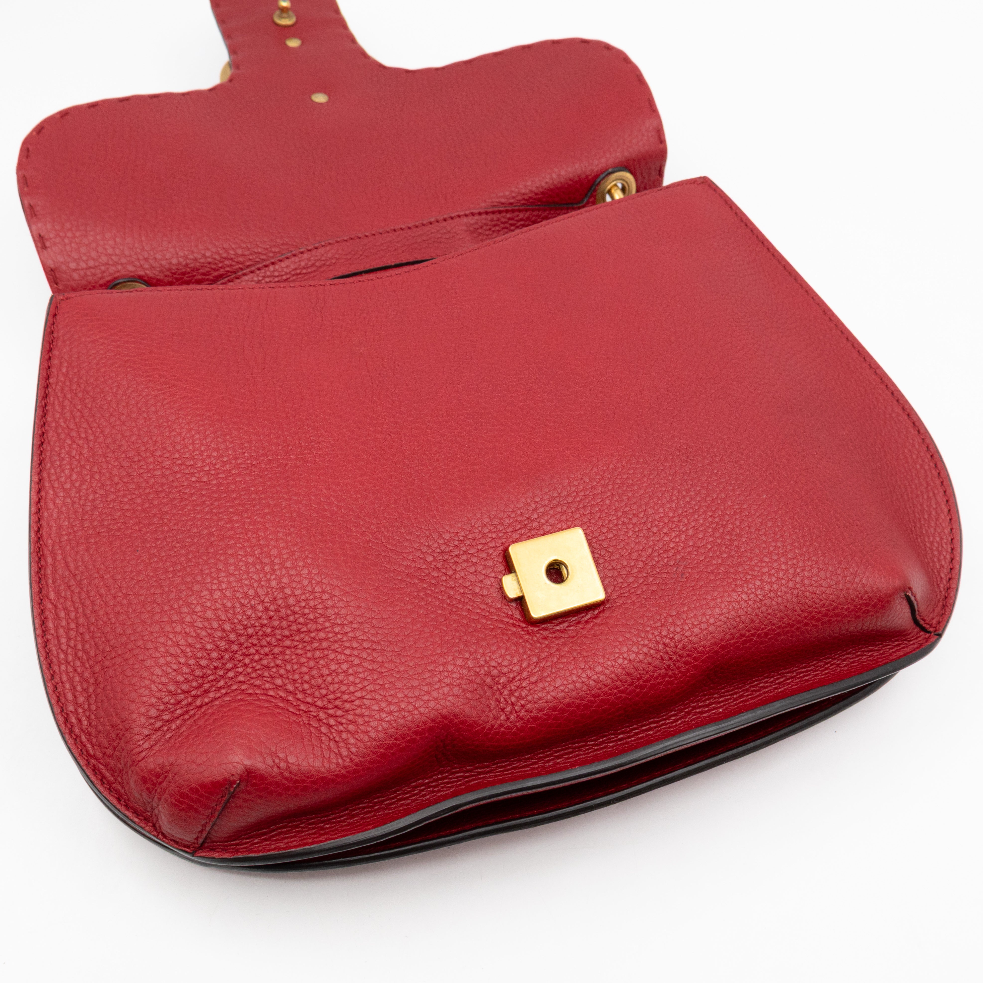 GG Marmont Flap Animalier Shoulder Bag Red Leather