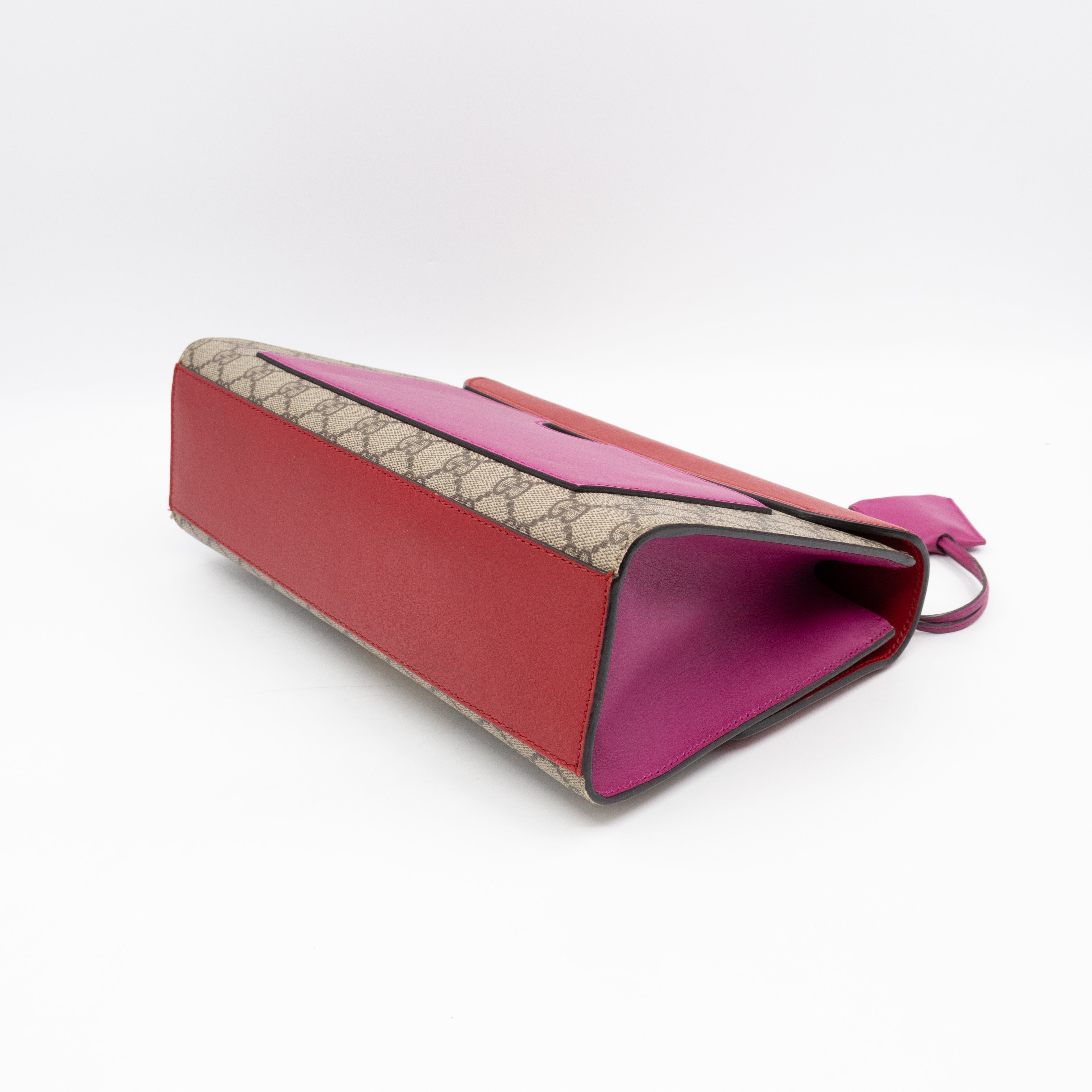 Padlock Flap Bag Medium GG Supreme Red Leather