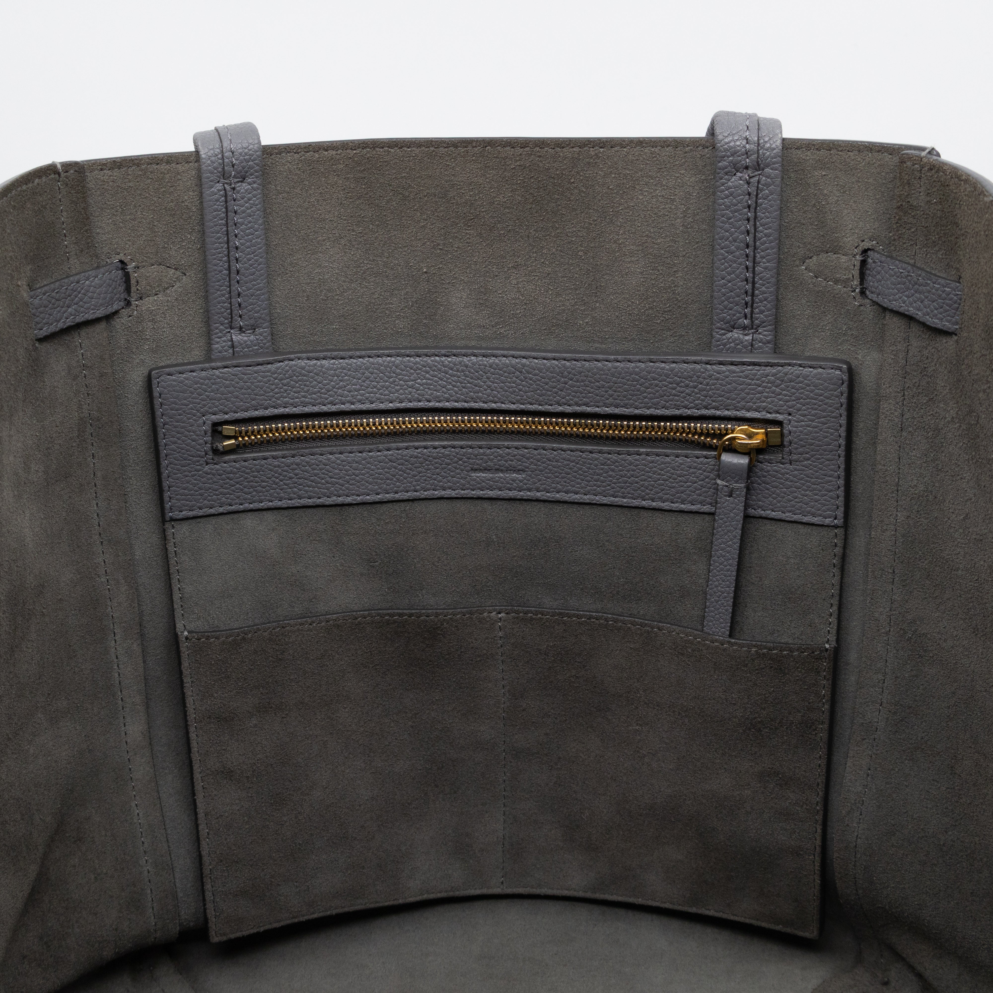 Cabas Phantom Tote Grey Leather