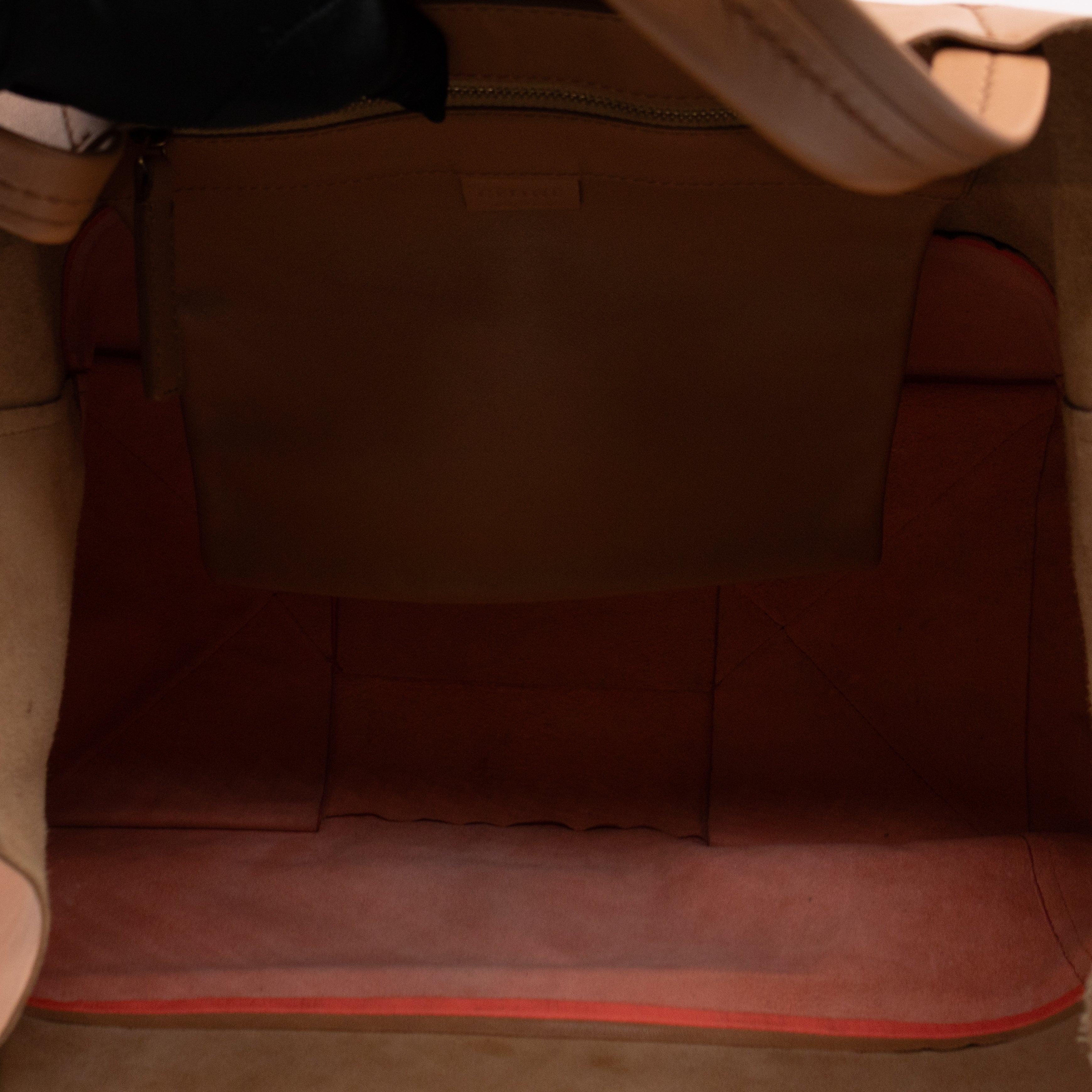 Cabas Bi-Color Tote Camel Fluo Pink Leather