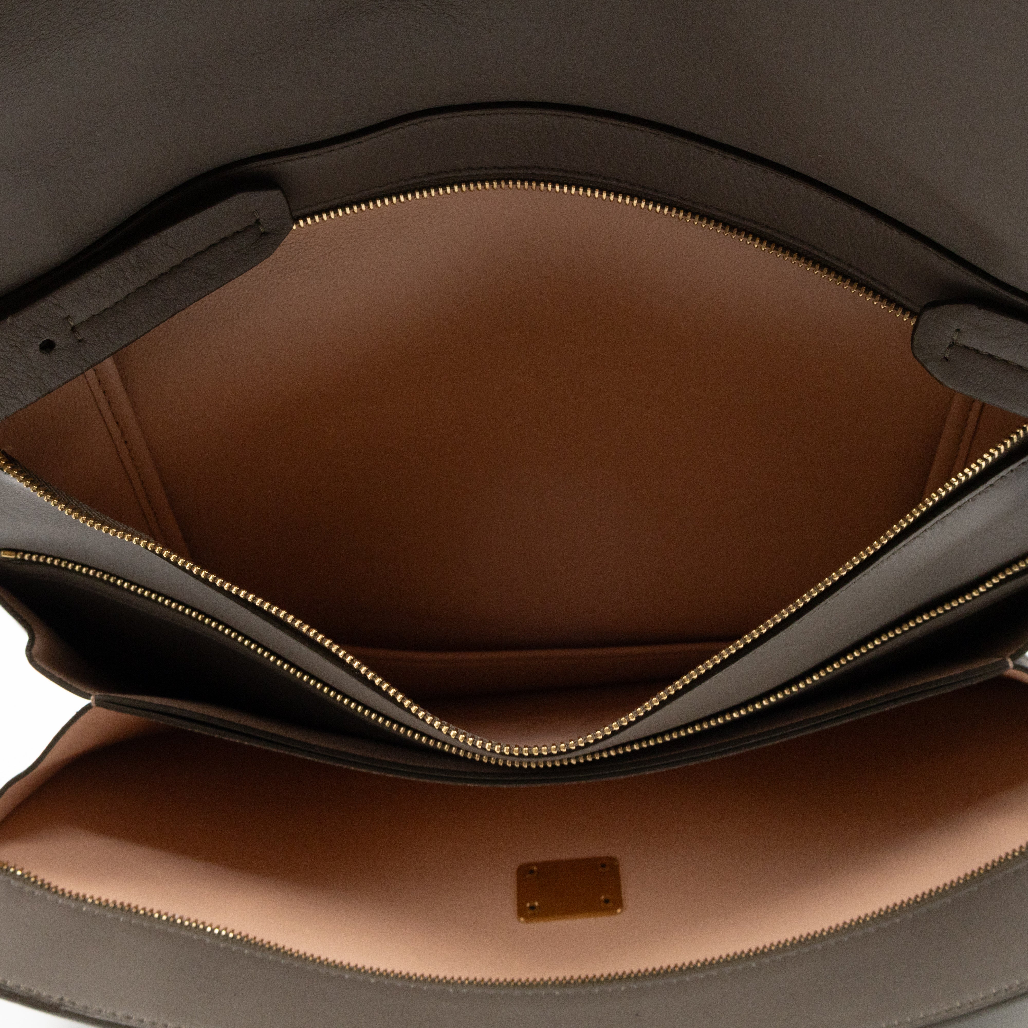 Clasp Fold-over Bag Grey Leather