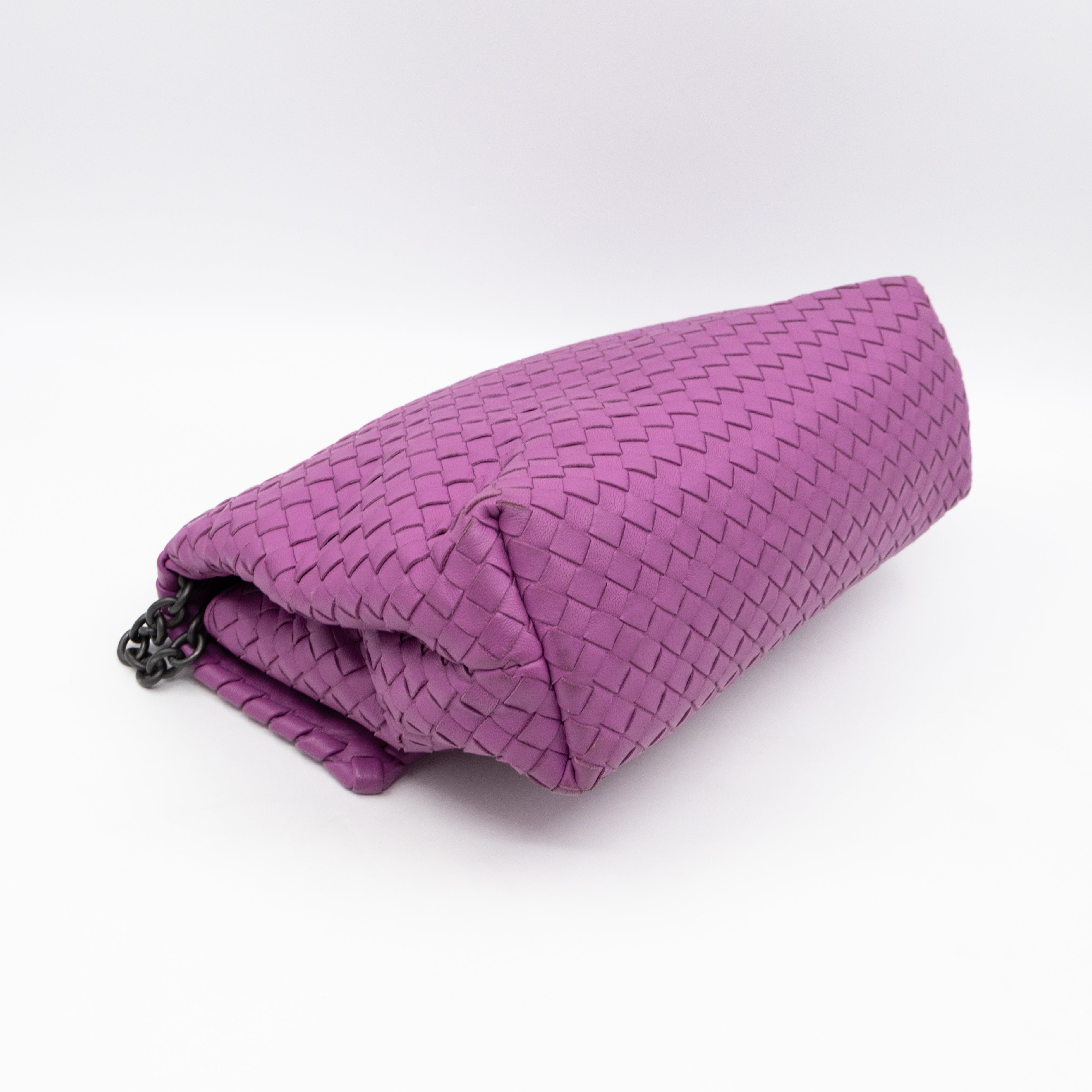 Olimpia Crossbody Bag Purple Intrecciato Leather