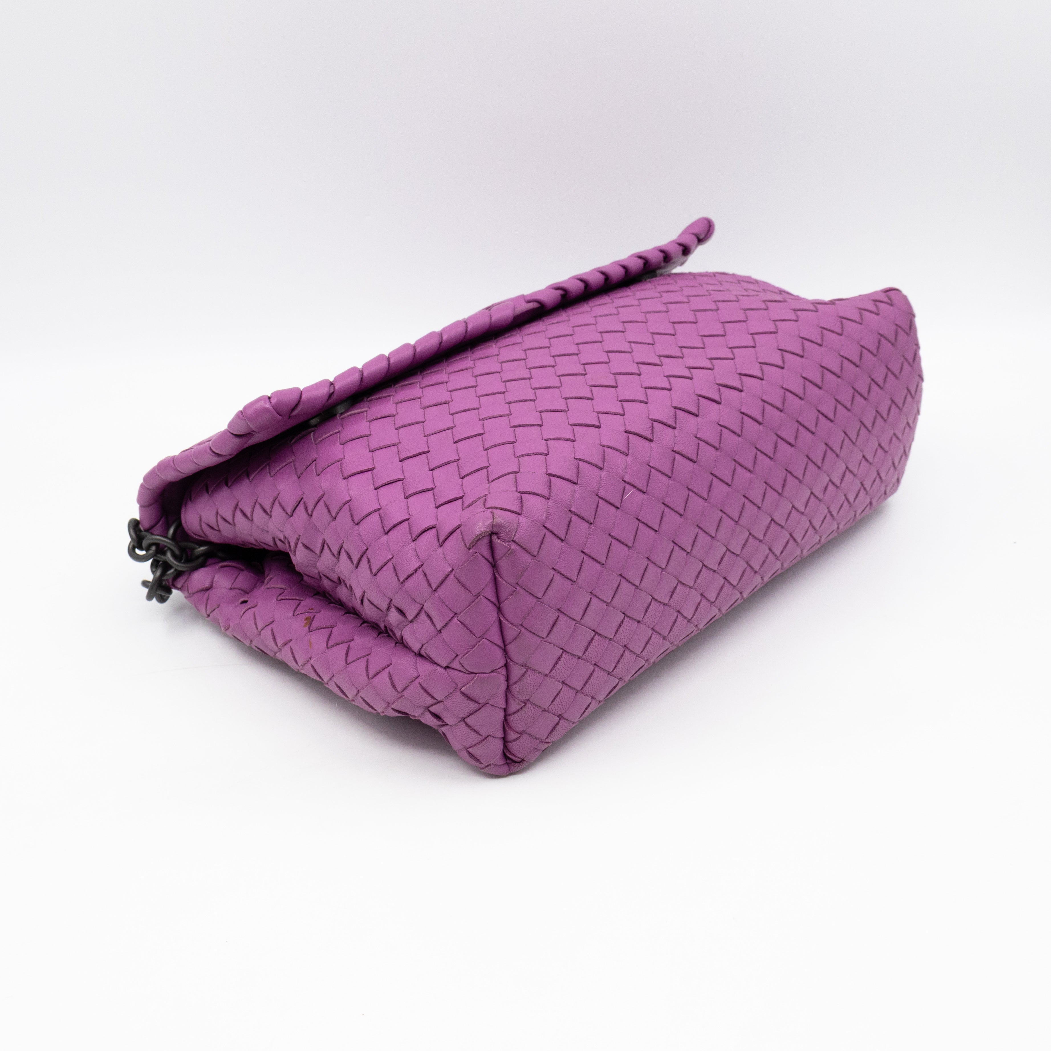 Olimpia Crossbody Bag Purple Intrecciato Leather