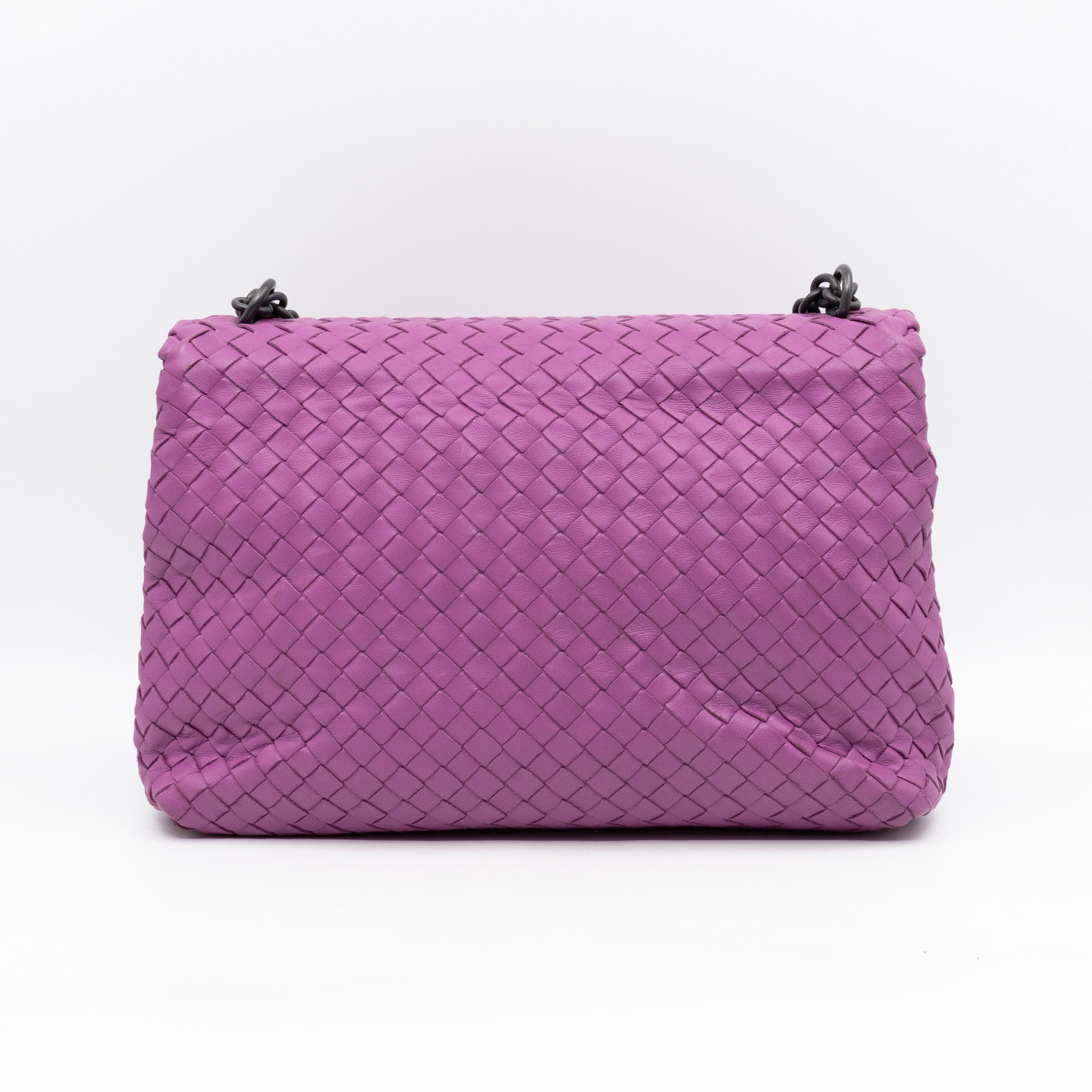 Olimpia Crossbody Bag Purple Intrecciato Leather