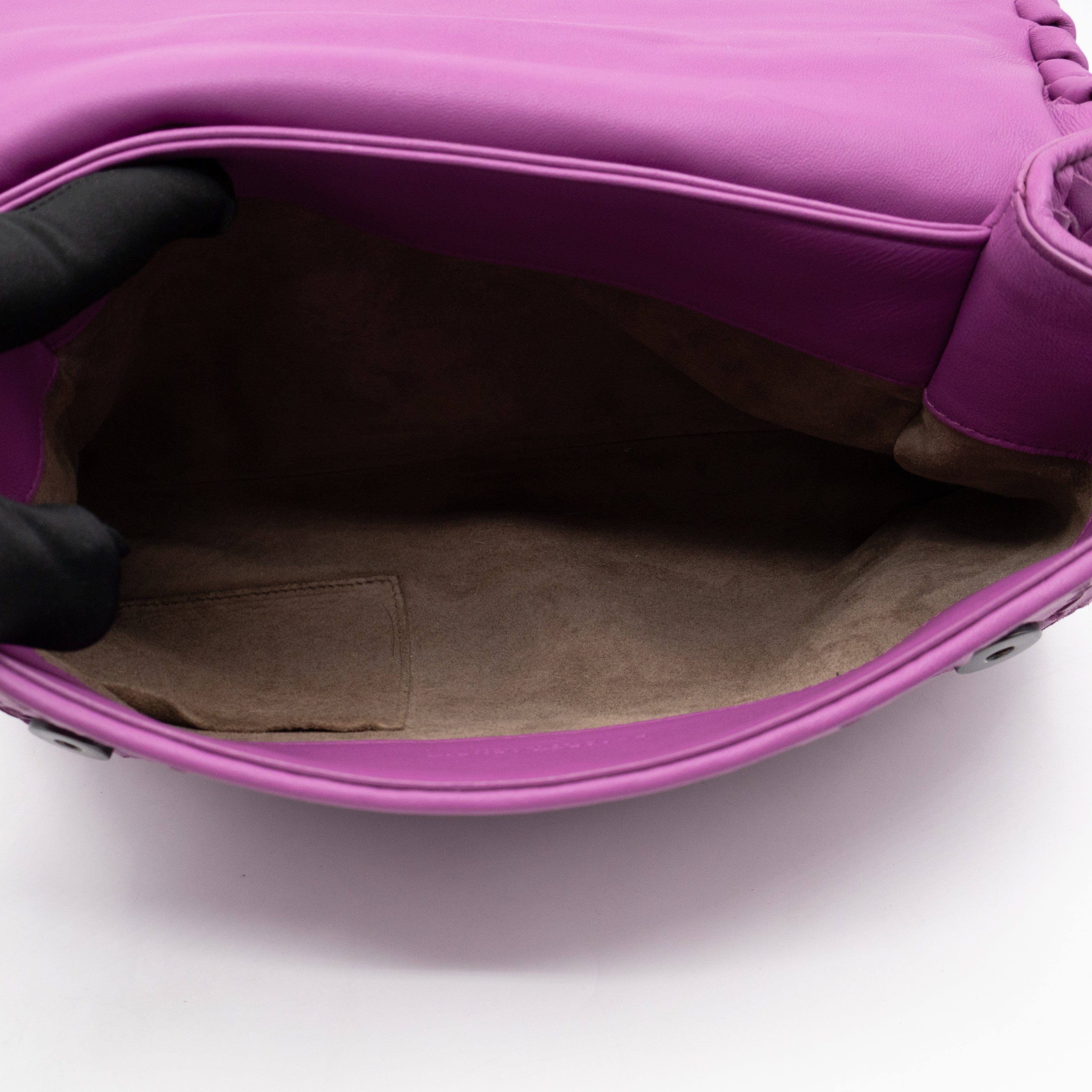 Olimpia Crossbody Bag Purple Intrecciato Leather