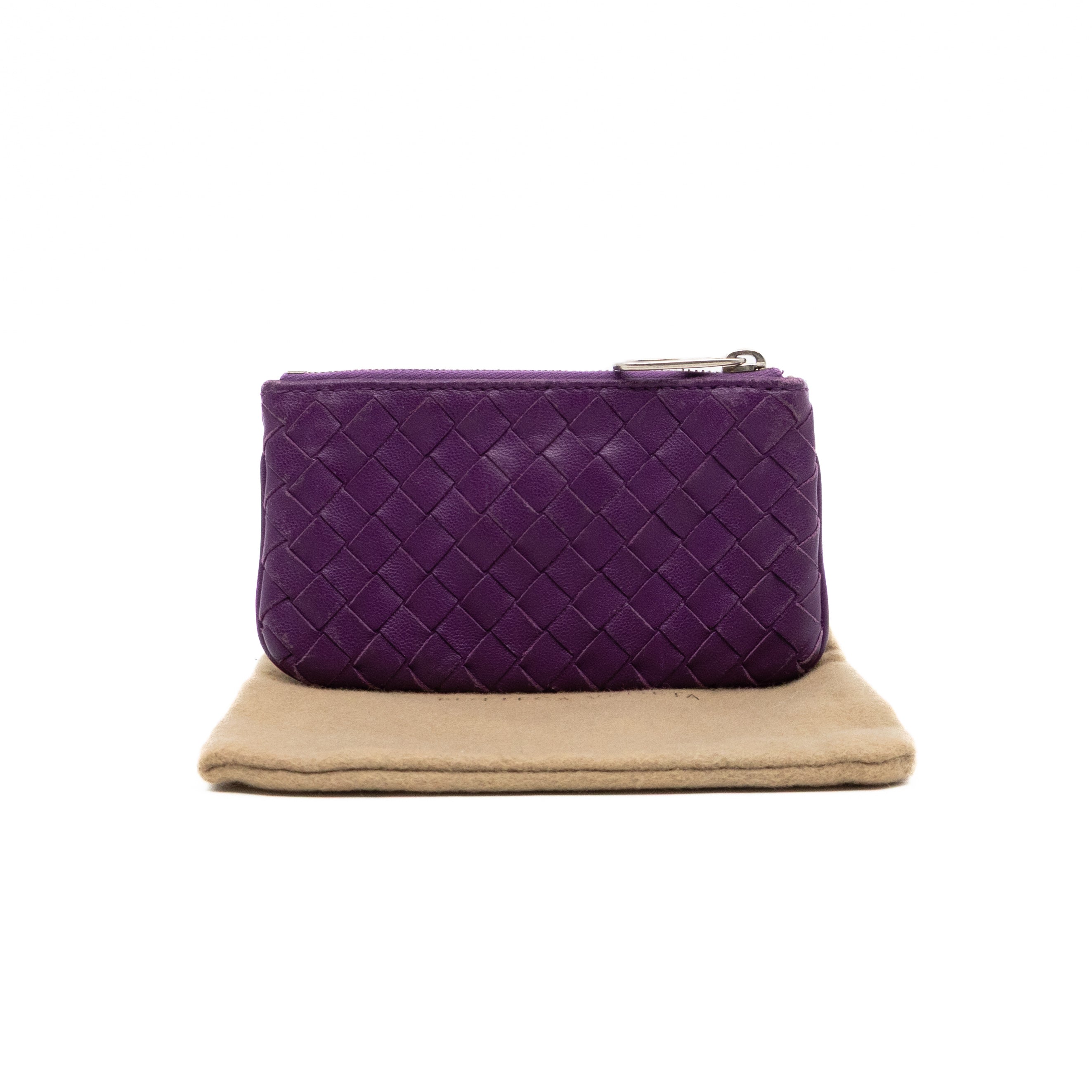 Bottega Veneta Key Pouch Purple Intrecciato Leather – Queen Station