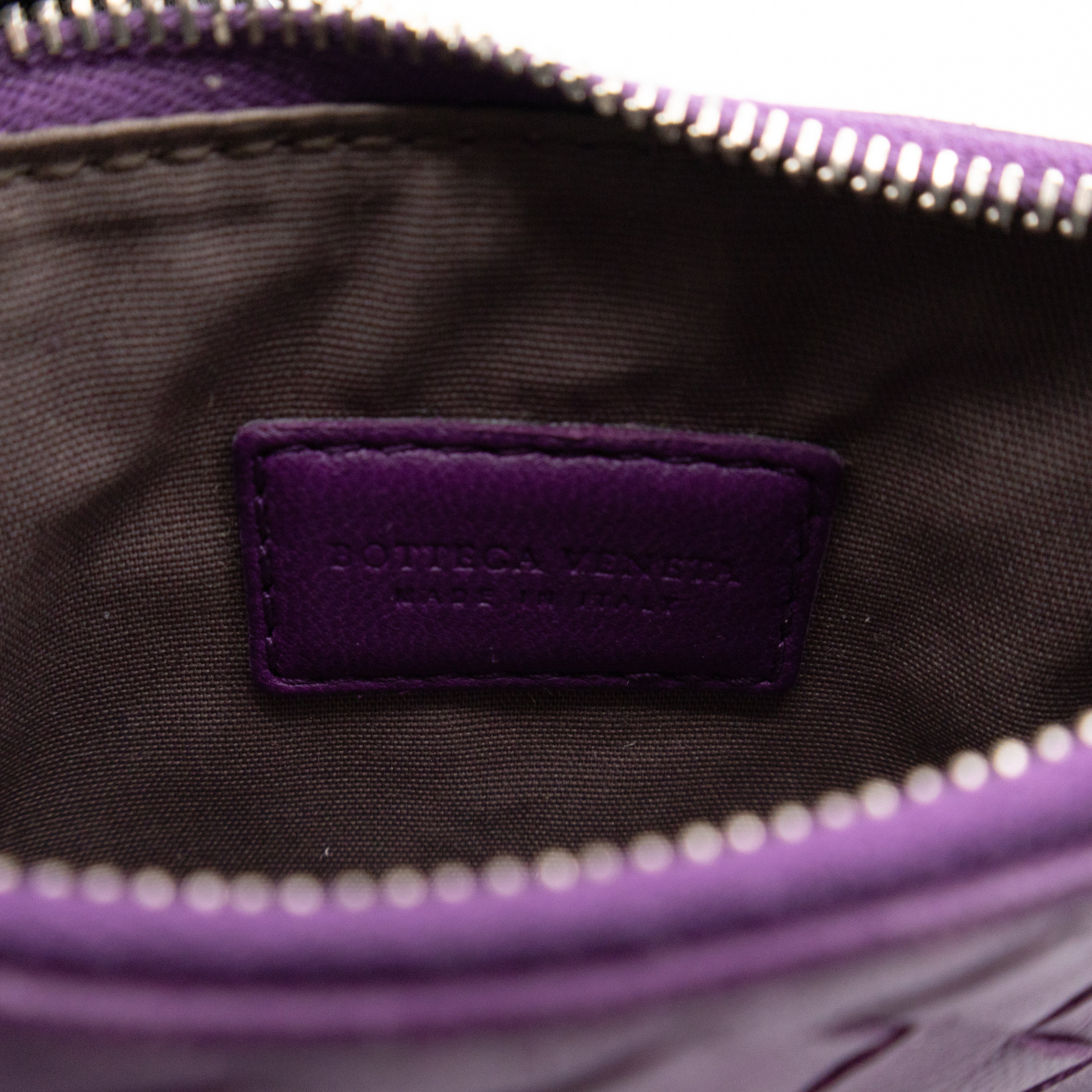 Key Pouch Purple Intrecciato Leather