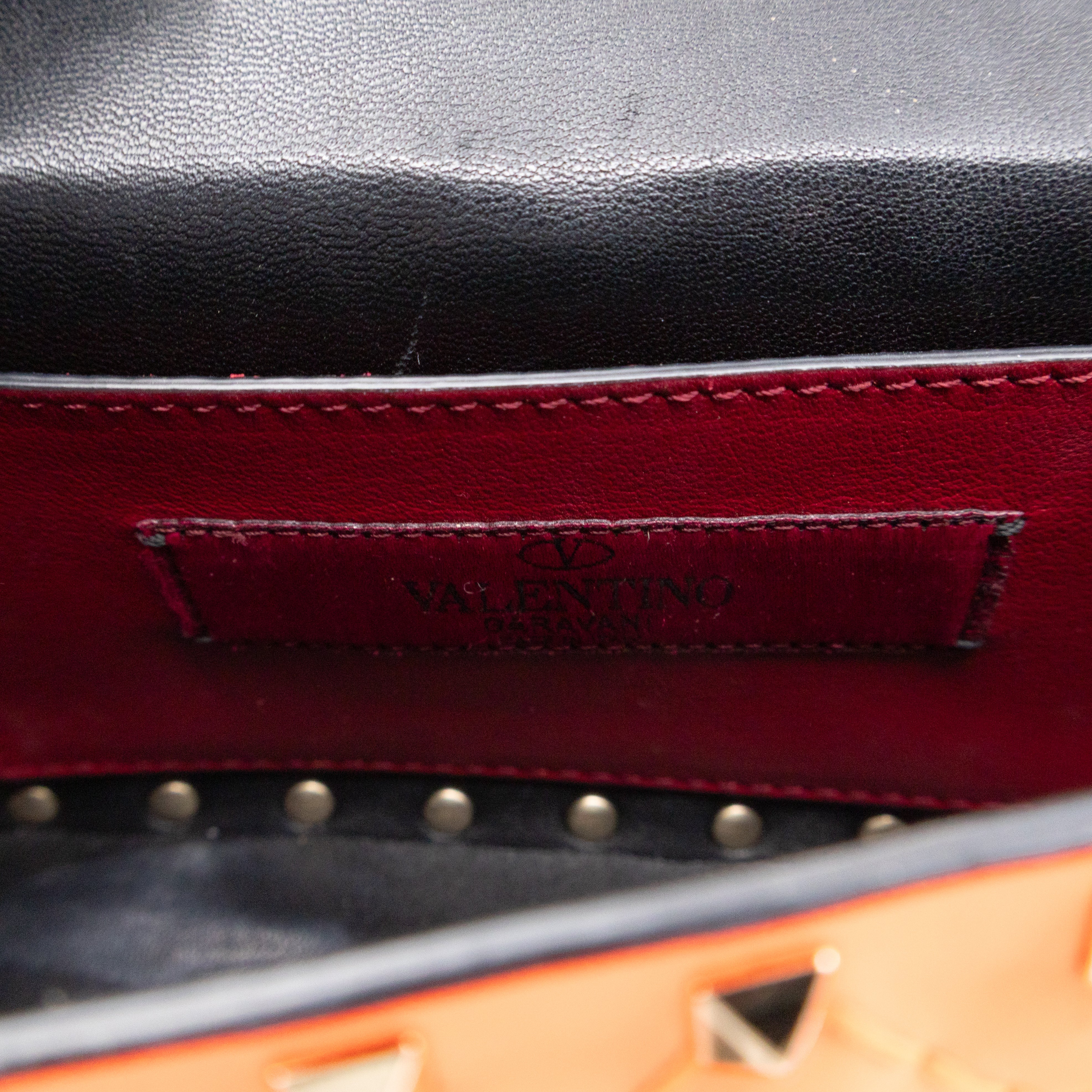 Rockstud Spike Mini Bag Fluo Orange Leather