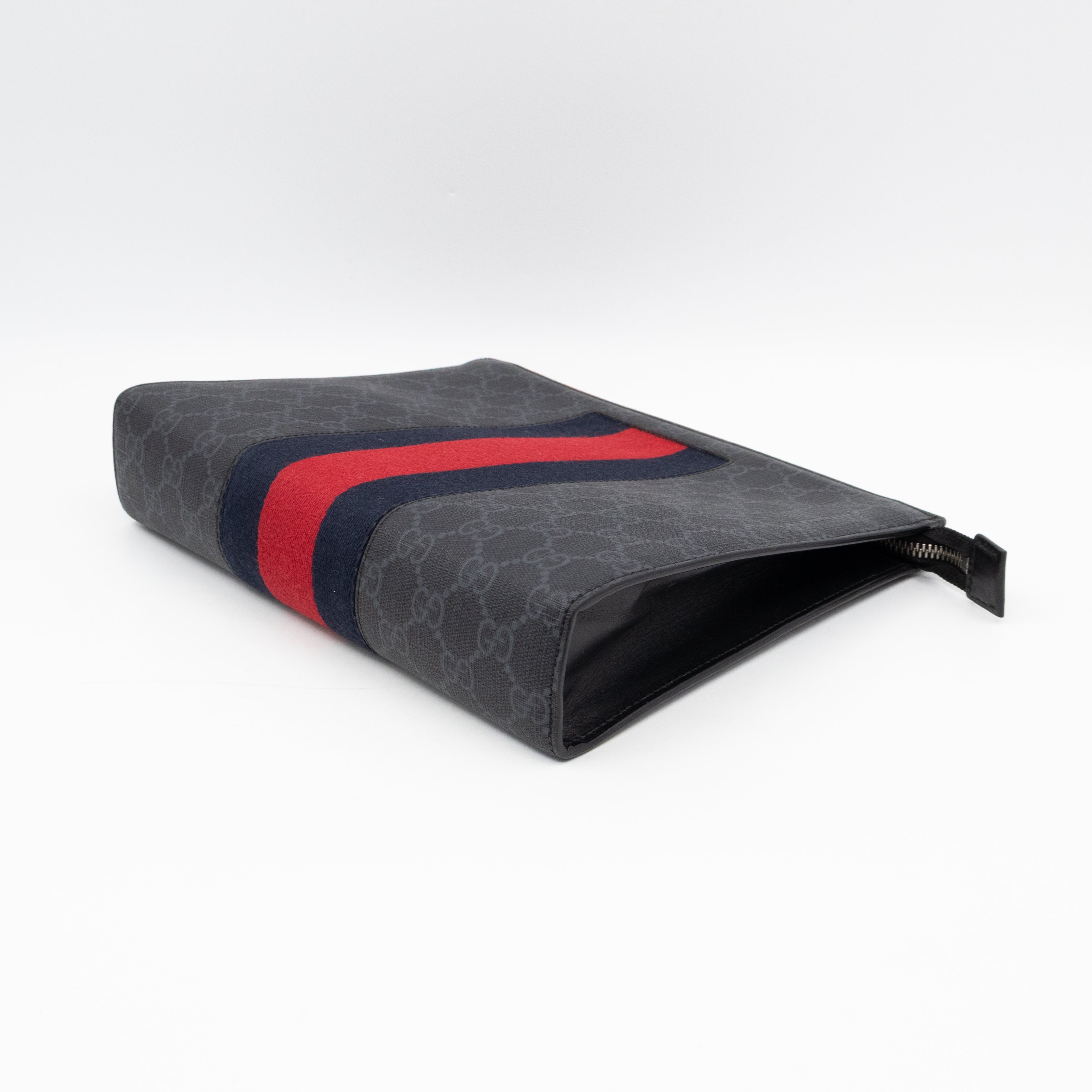 Zip Pouch Toiletry Case Black GG Supreme