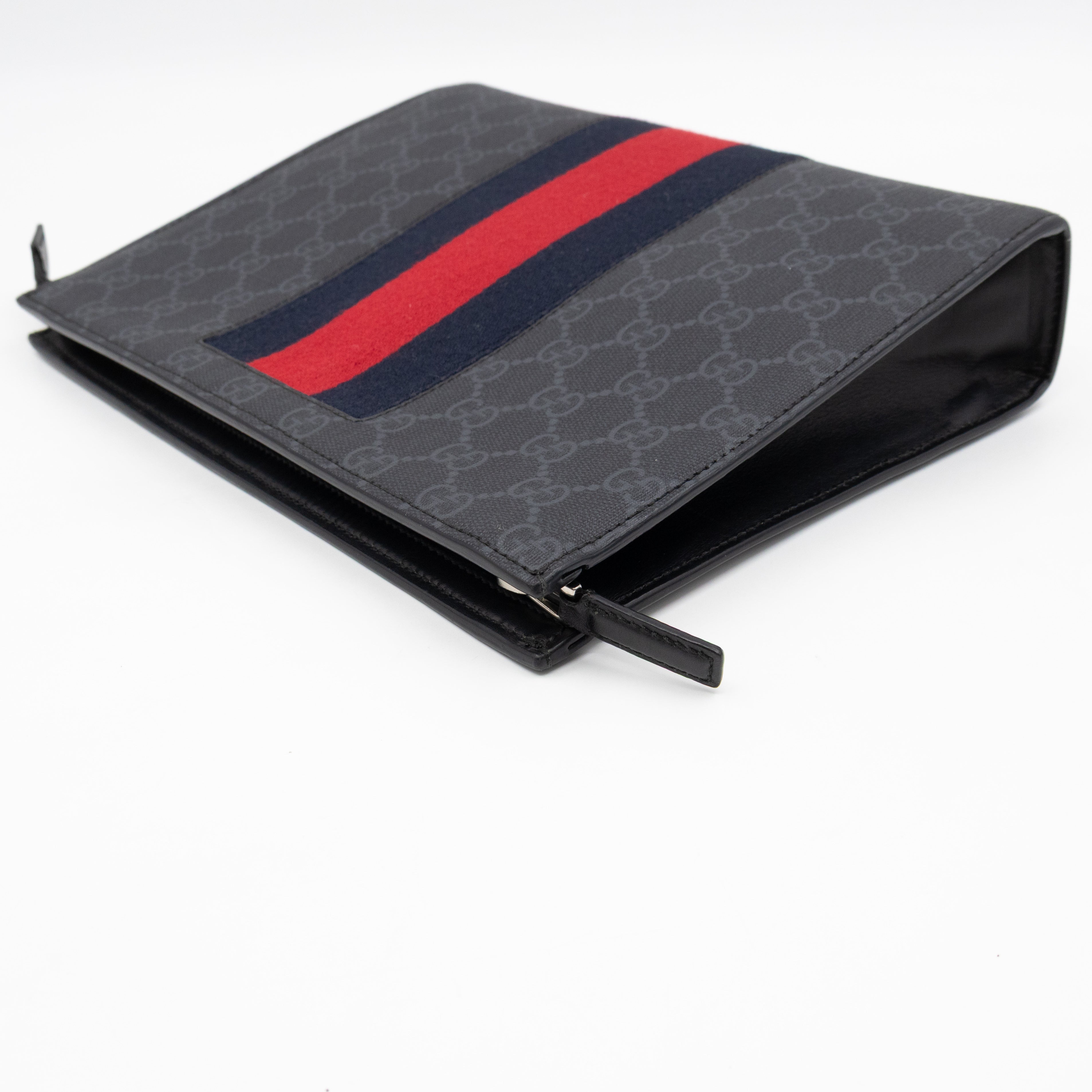 Zip Pouch Toiletry Case Black GG Supreme