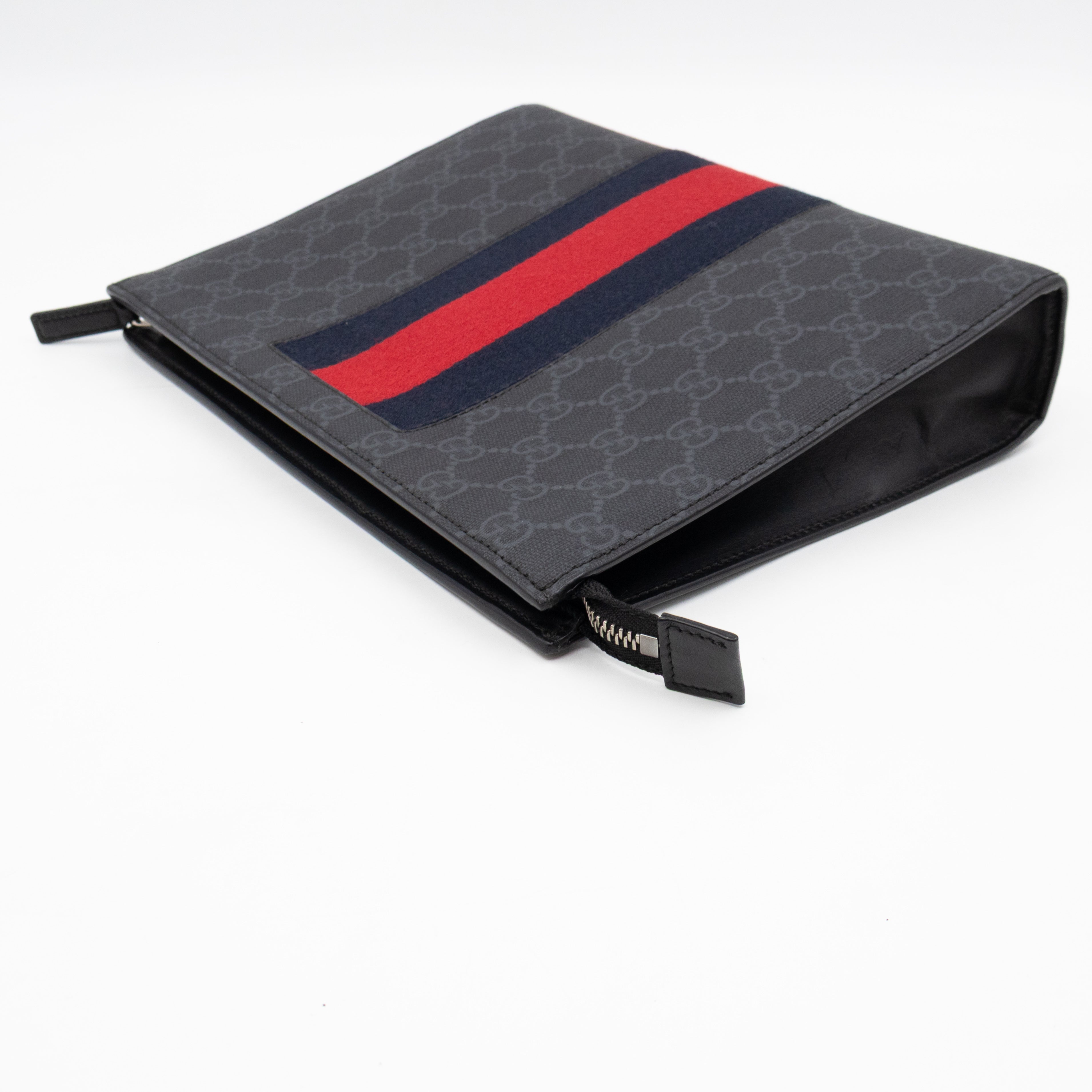 Zip Pouch Toiletry Case Black GG Supreme