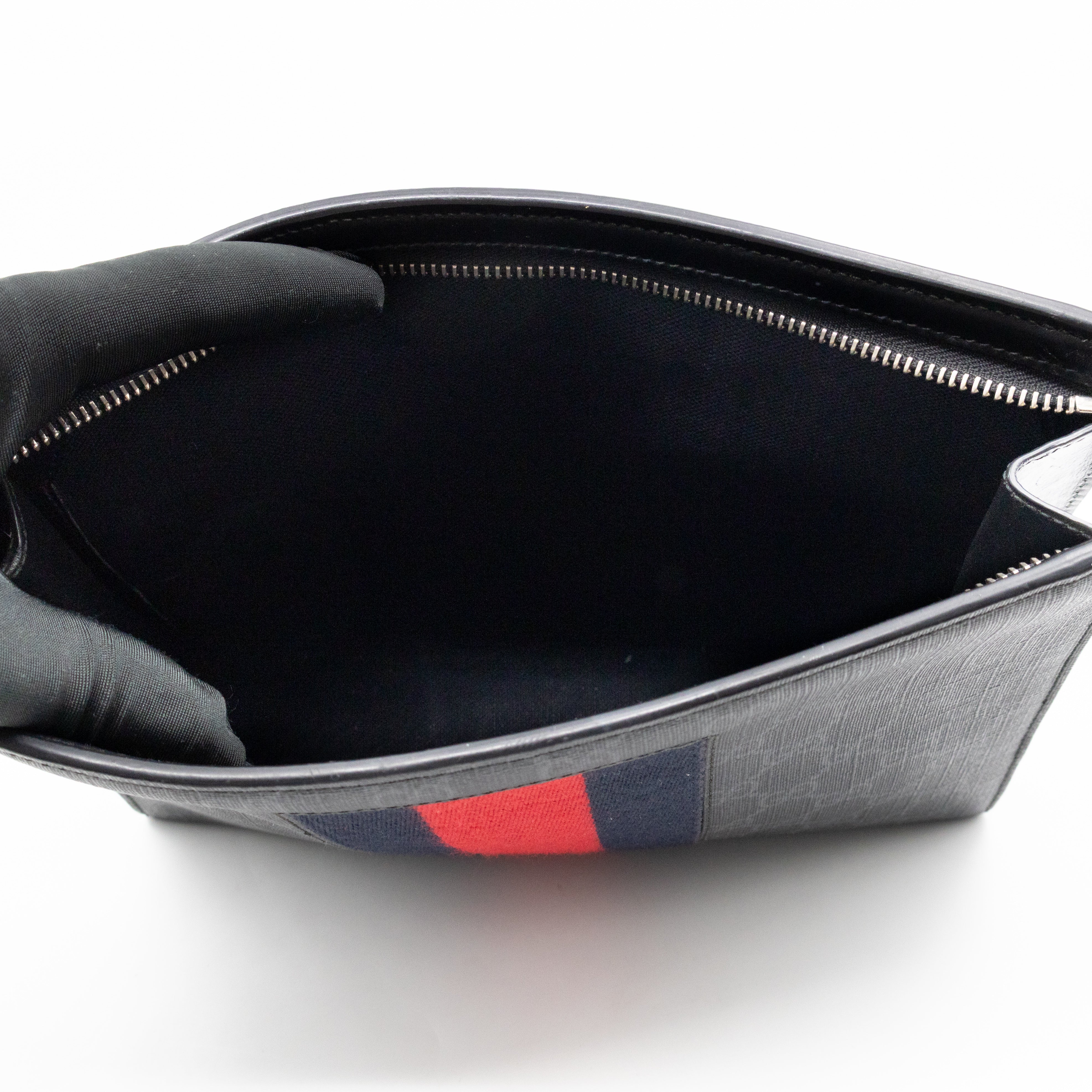 Zip Pouch Toiletry Case Black GG Supreme