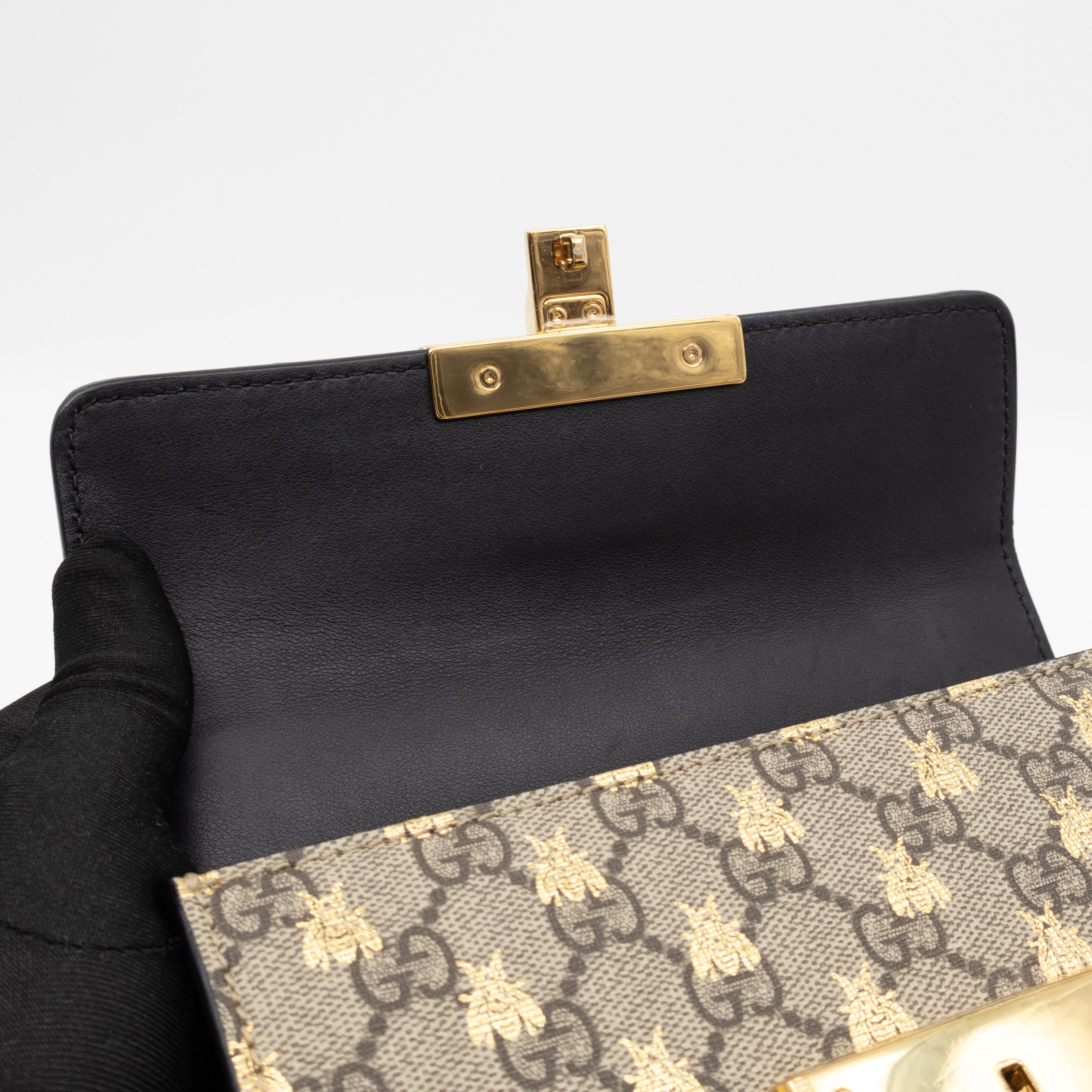Padlock Flap Bag Small GG Supreme Bees