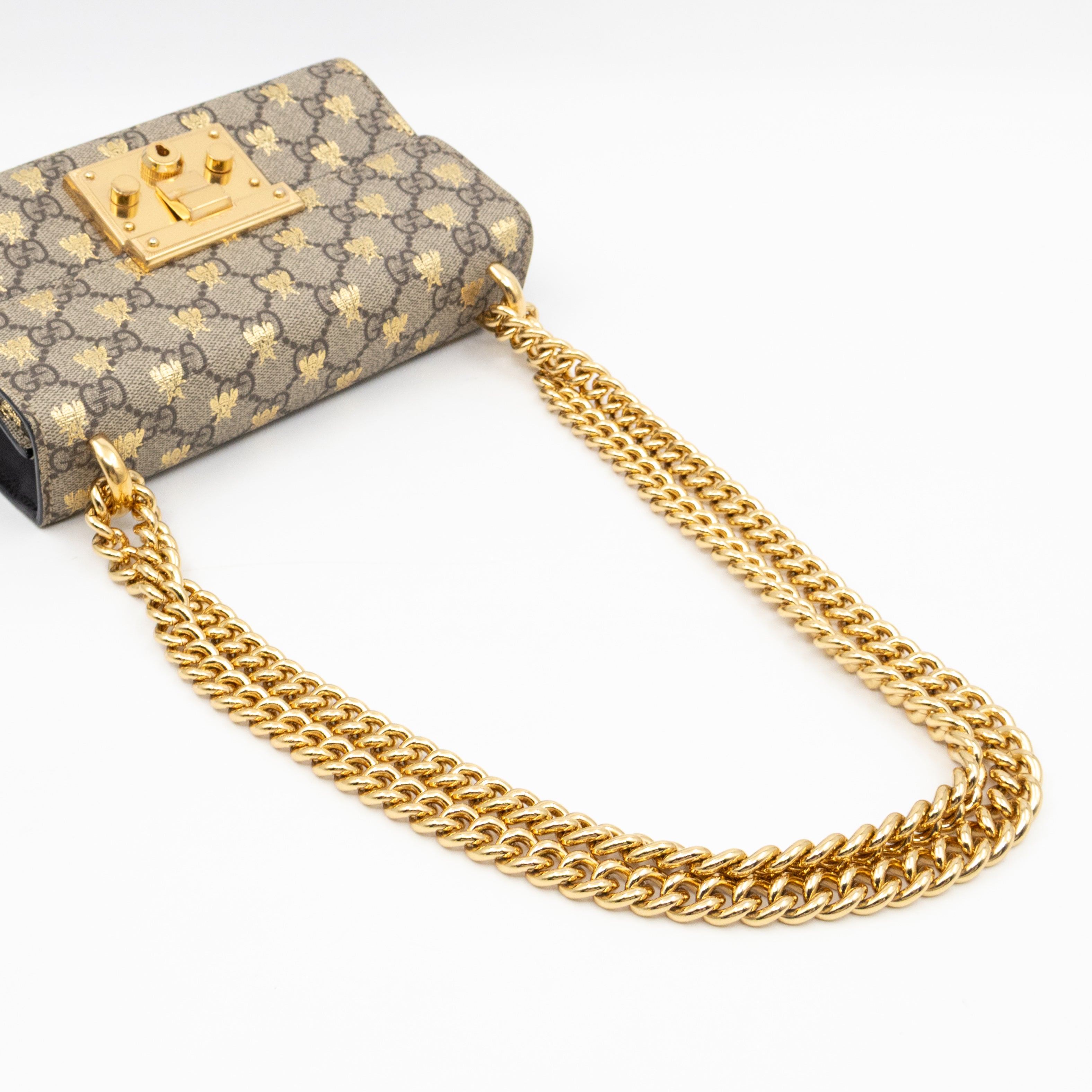 Padlock Flap Bag Small GG Supreme Bees