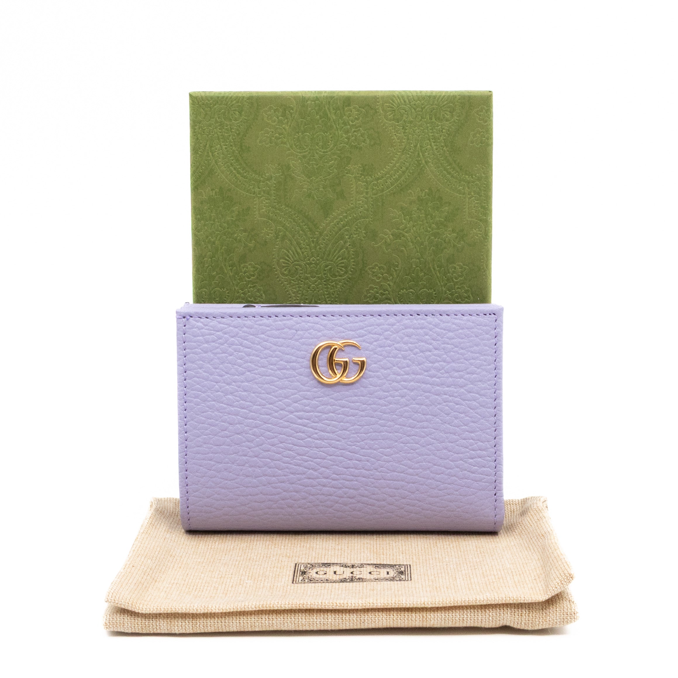 GG Marmont Card Case Wallet Lilac Leather