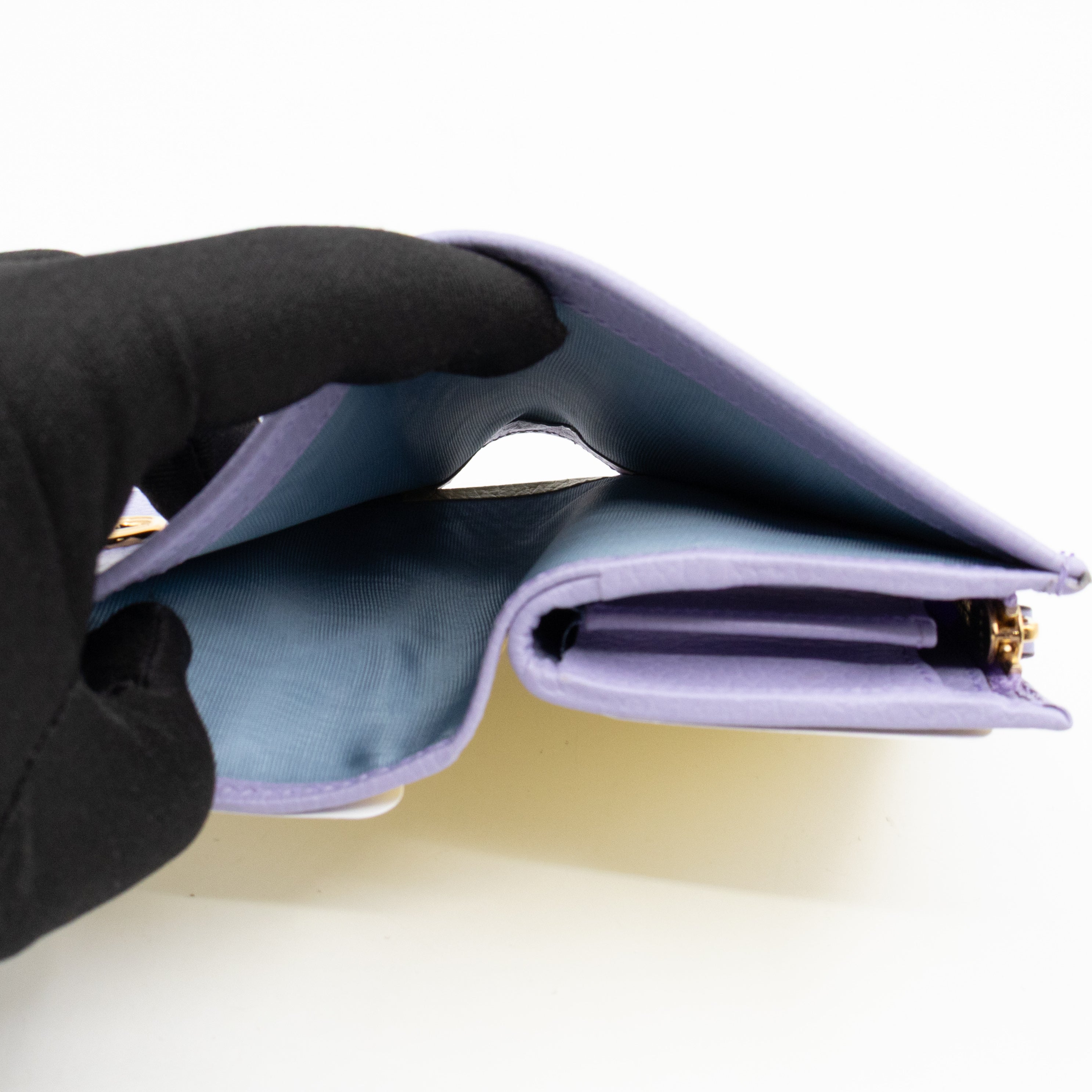 GG Marmont Card Case Wallet Lilac Leather