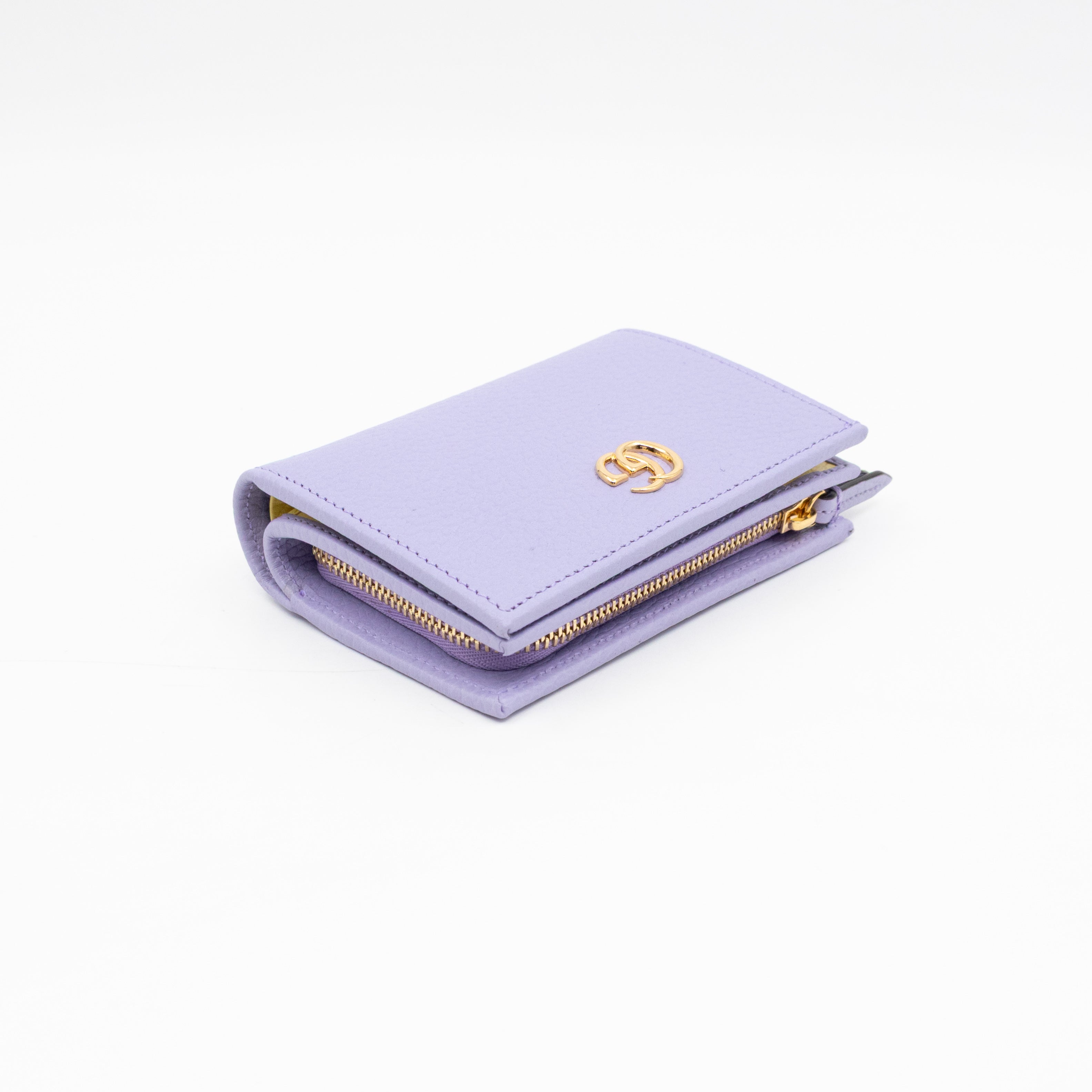 GG Marmont Card Case Wallet Lilac Leather
