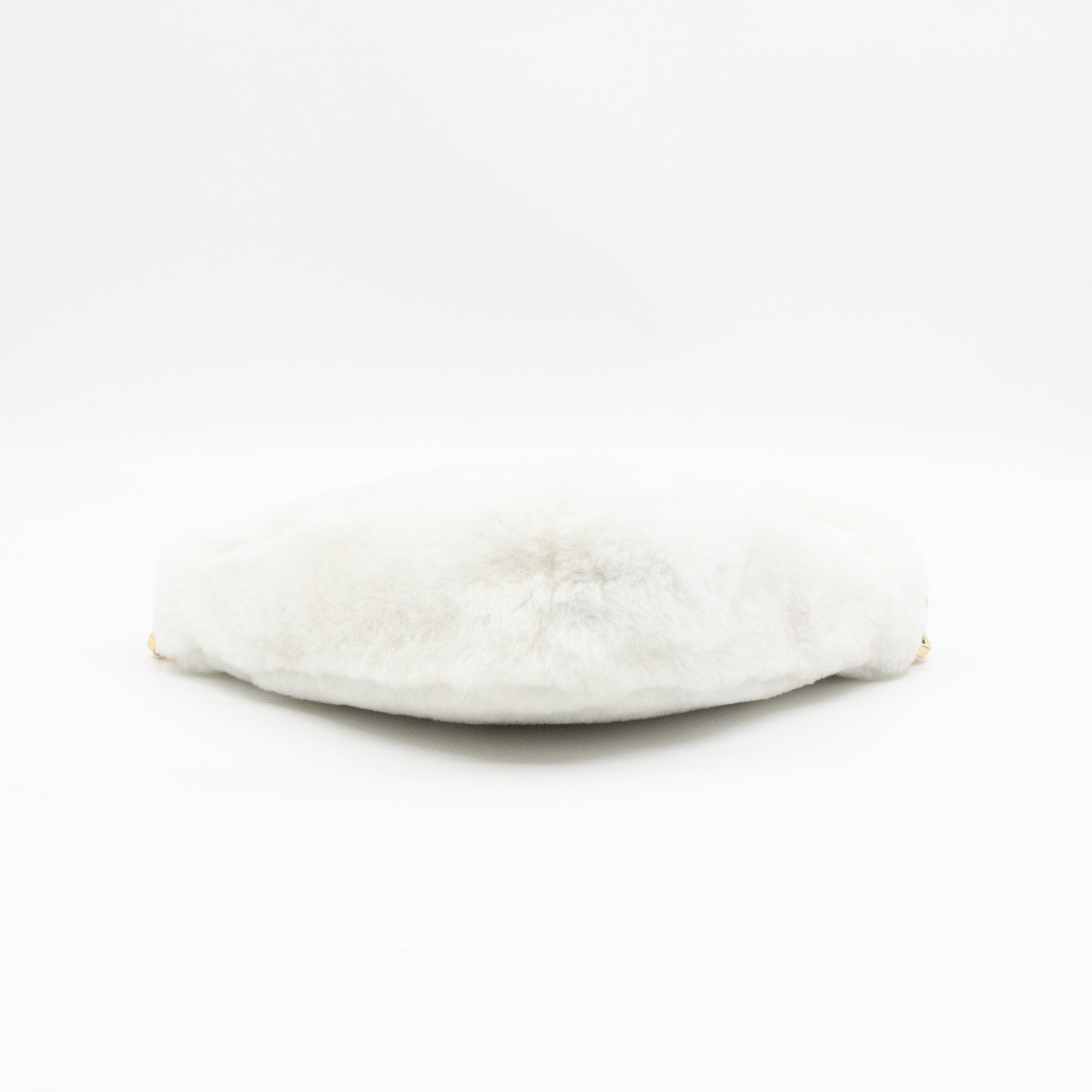 Triangle Crossbody Bag White Shearling