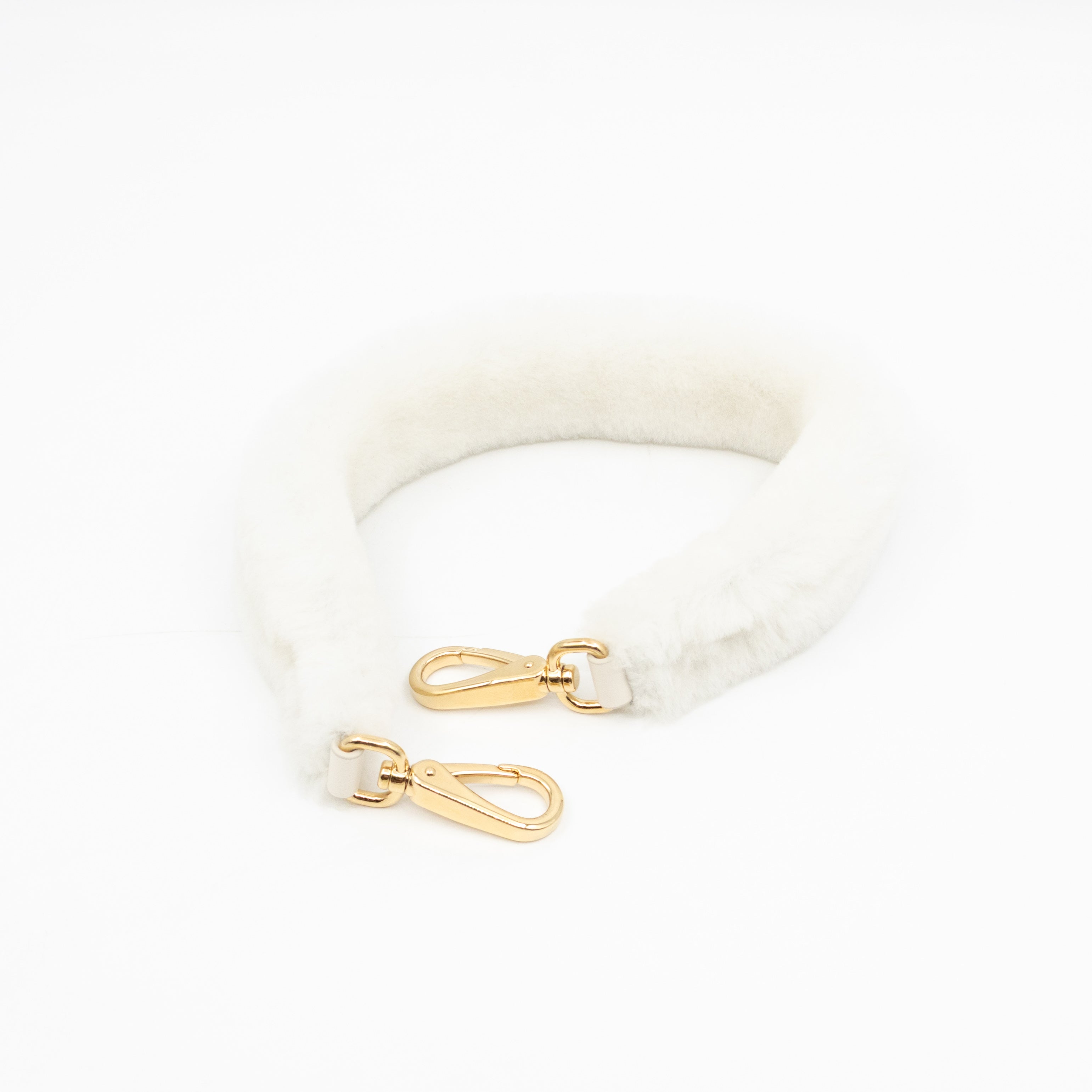 Triangle Crossbody Bag White Shearling